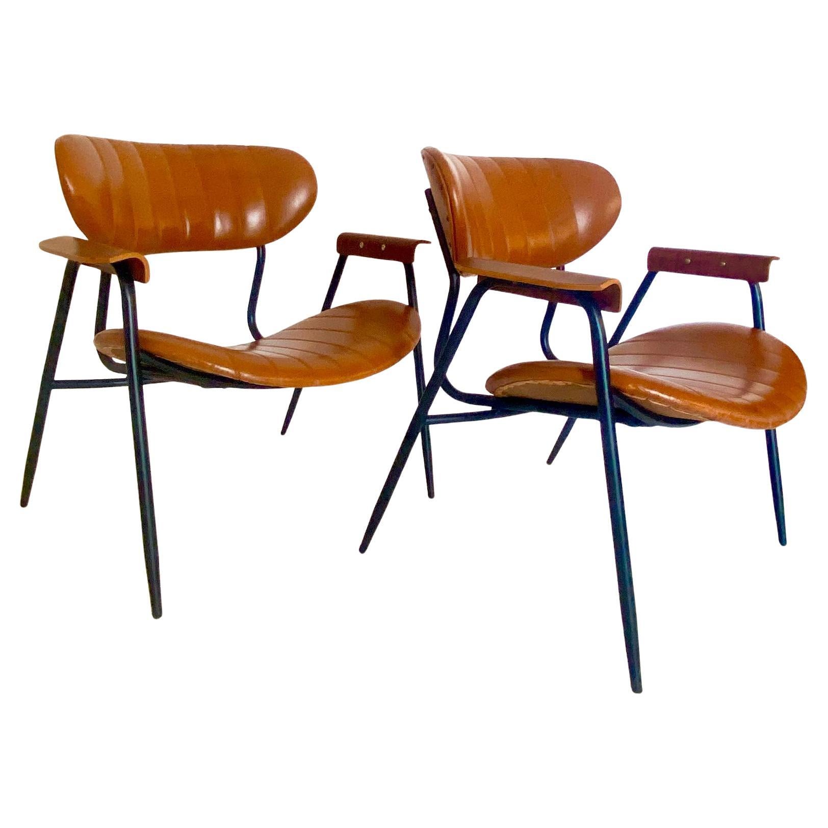 Italian Modern Armchairs, set of two, Gastone Rinaldi, Italy 1960's