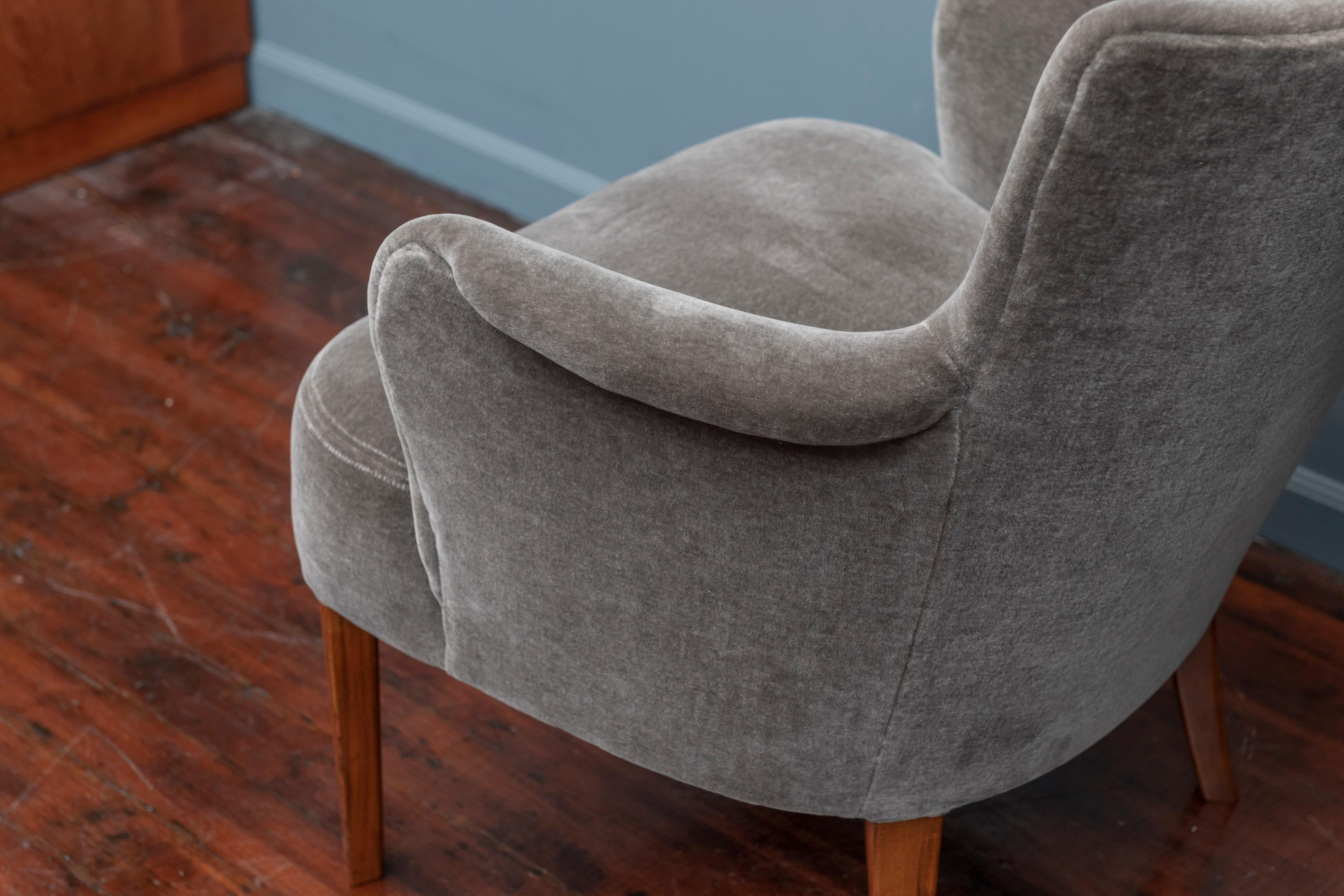 Upholstery Mid-Century Modern Lounge Chairs, Swedish