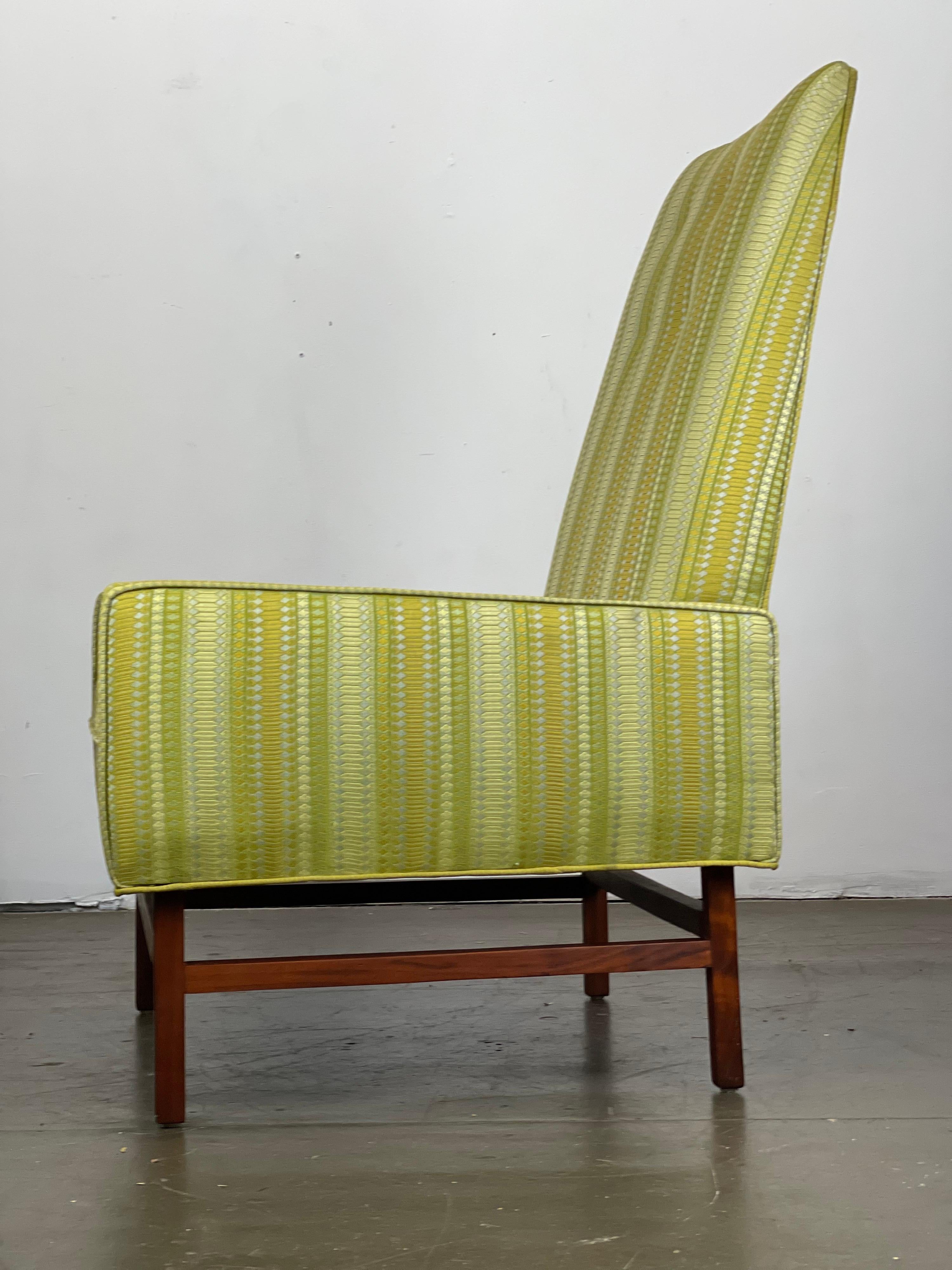 Throne Chairs in Alexander Girard Fabric by Edward Axel Roffman for B. Altman's  In Good Condition In Framingham, MA