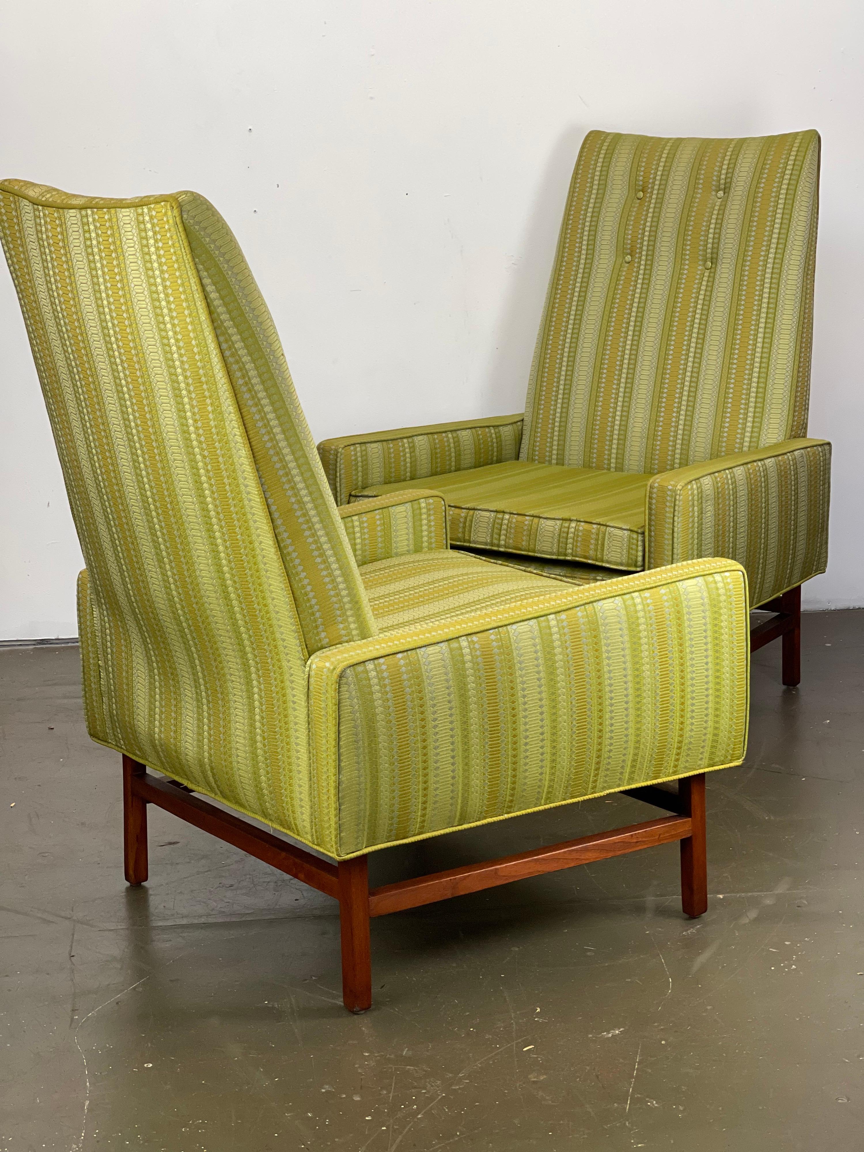 Throne Chairs in Alexander Girard Fabric by Edward Axel Roffman for B. Altman's  1