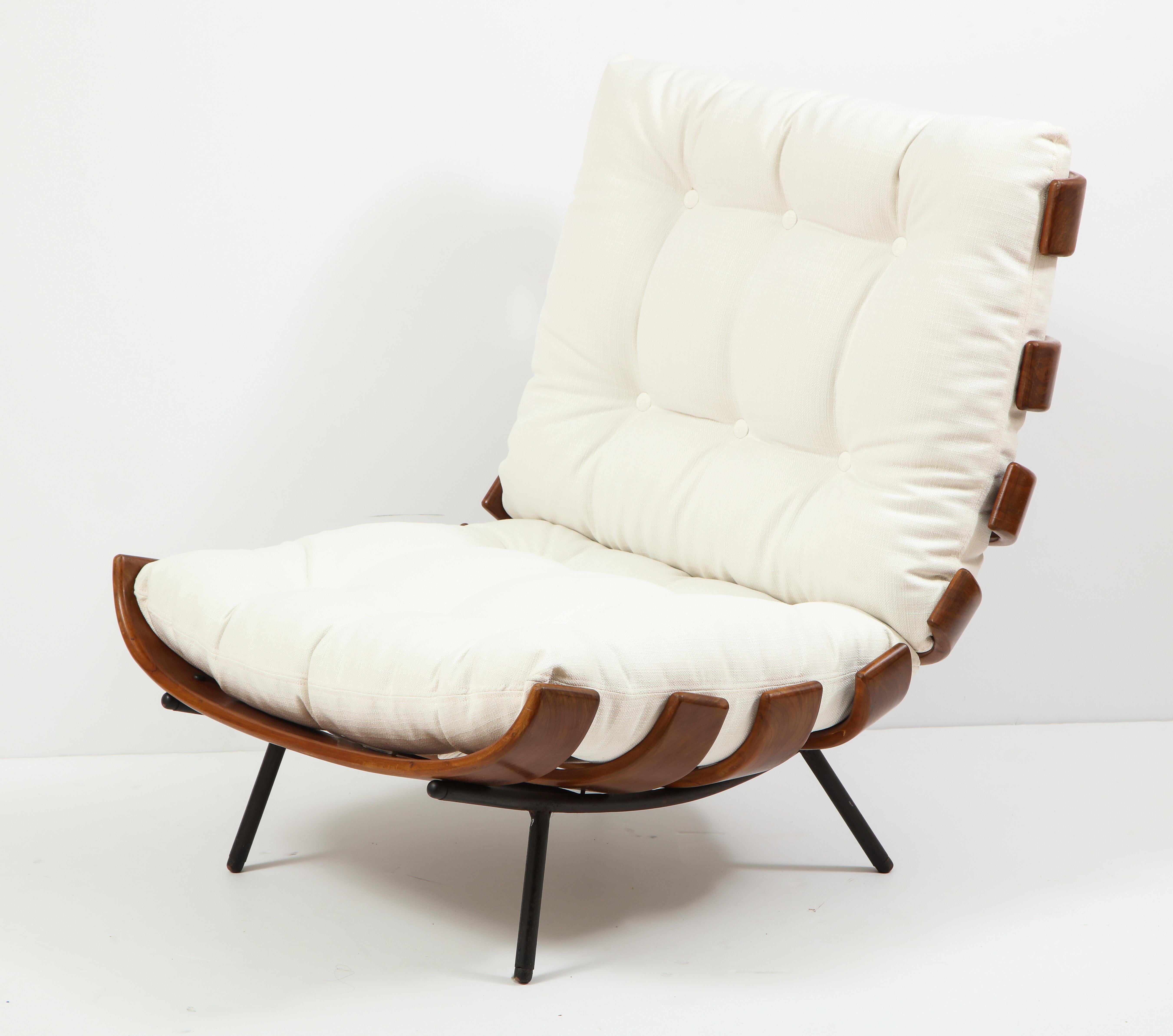 Painted Mid-Century Modern Lounge Costela Chair with Ottoman Carlo Hauner Martin Eisler