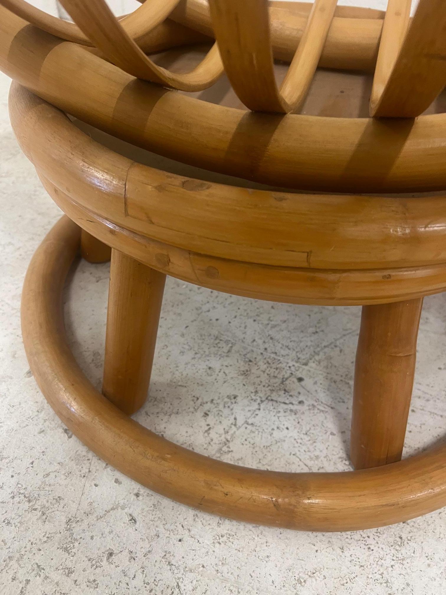 Mid Century Modern Lounge Hoop Chair Bamboo Rattan Beverly Hills Sun Room For Sale 4