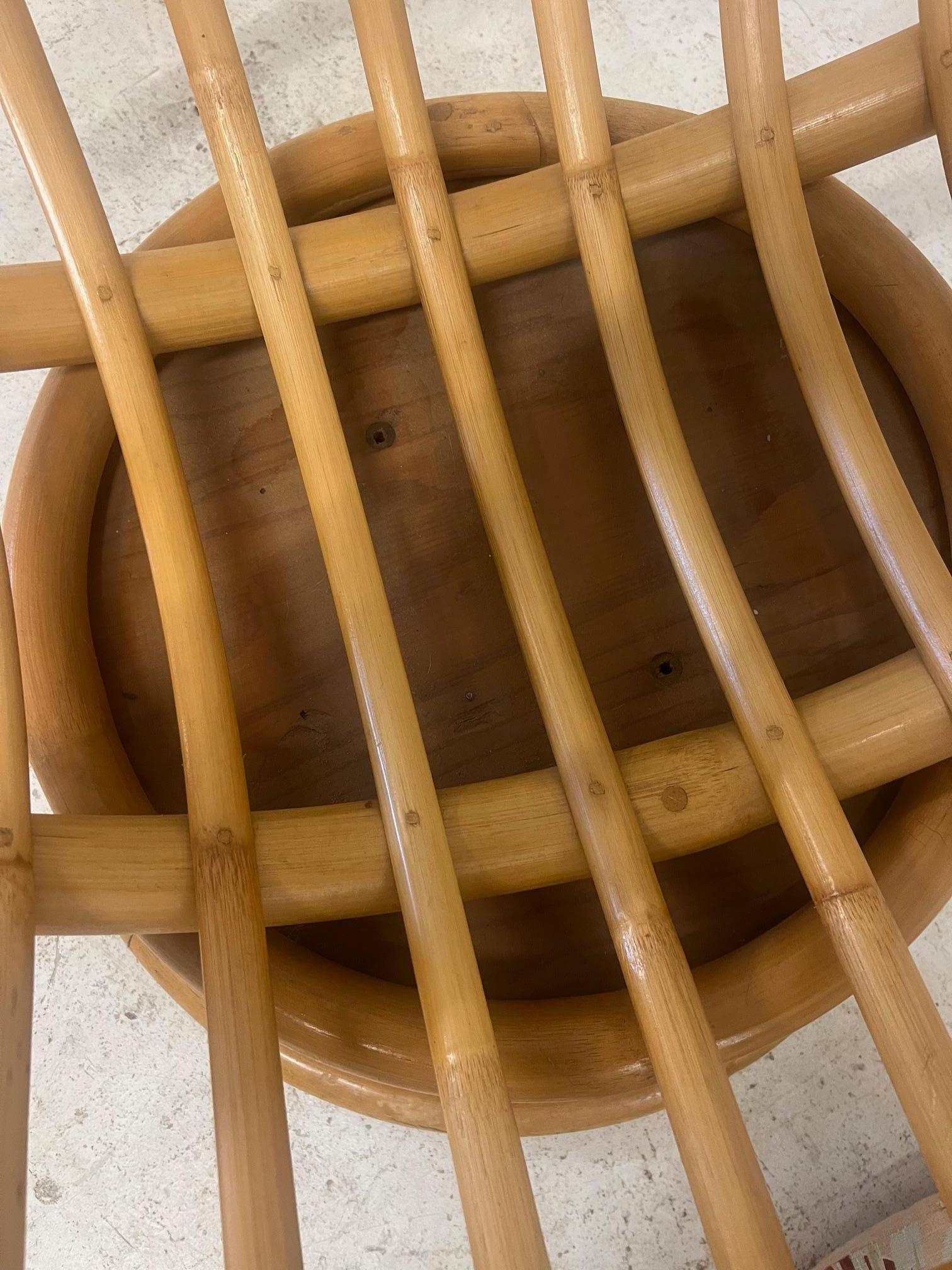 Mid Century Modern Lounge Hoop Chair Bamboo Rattan Beverly Hills Sun Room For Sale 1