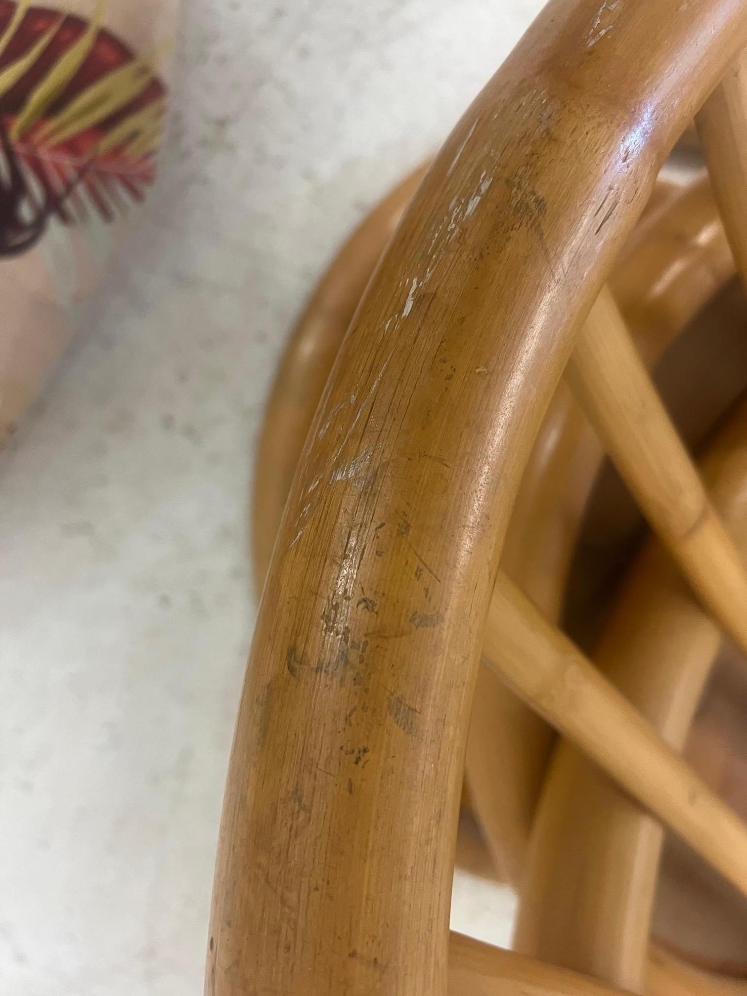 Mid Century Modern Lounge Hoop Chair Bamboo Rattan Beverly Hills Sun Room For Sale 2