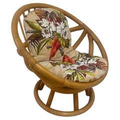 Fauteuil cerceau de salon moderne du milieu du siècle dernier en bambou et rotin Beverly Hills Sun Room