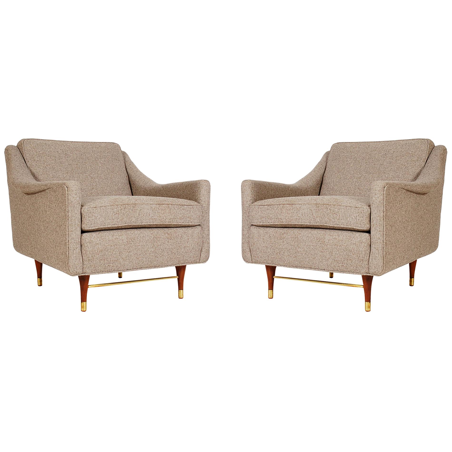 Mid-Century Modern Lounge or Club Chairs After Edward Wormley for Dunbar