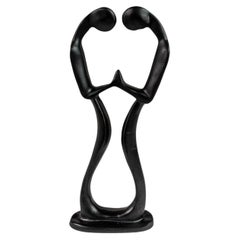 Mid-Century Modern "Lovers" Sculpture in Solid Soapstone, USA, c. 1970's