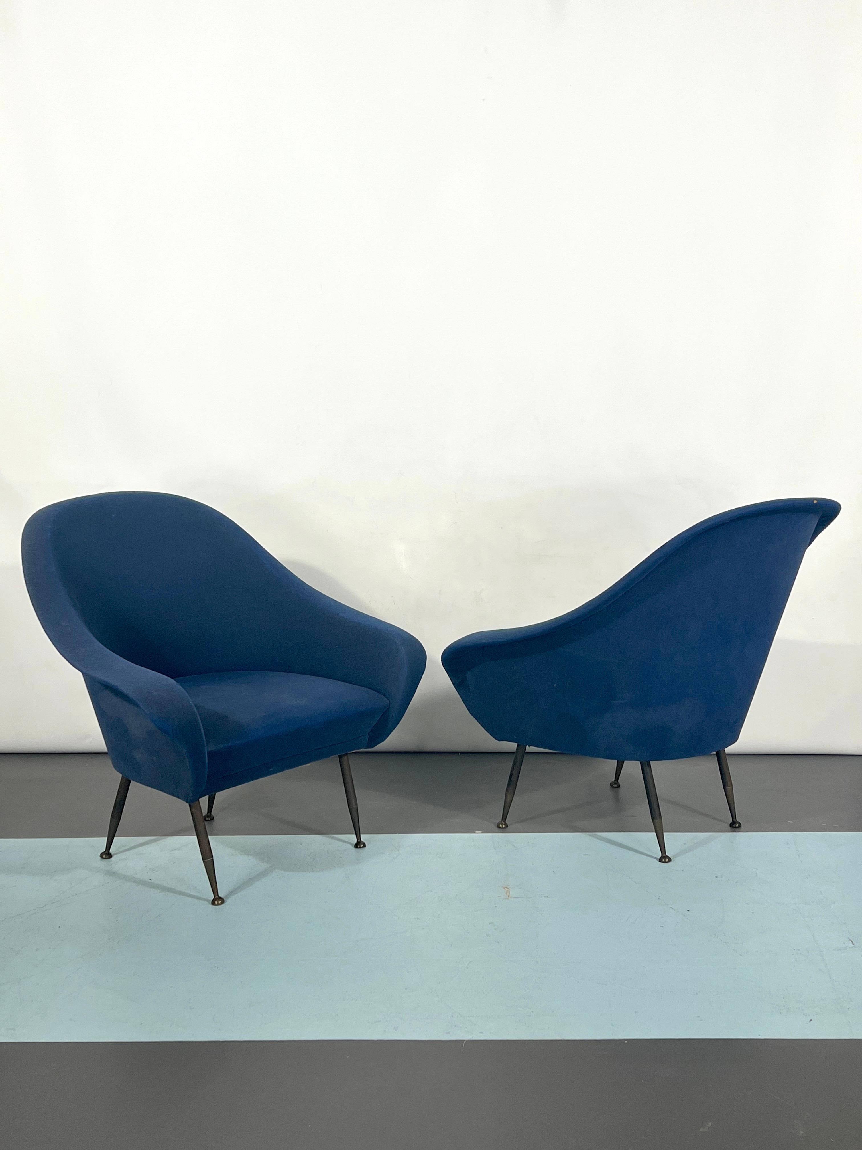 Loveseat y sillones modernos de mediados de siglo de Gastone Rinaldi de los años 50 en venta 8