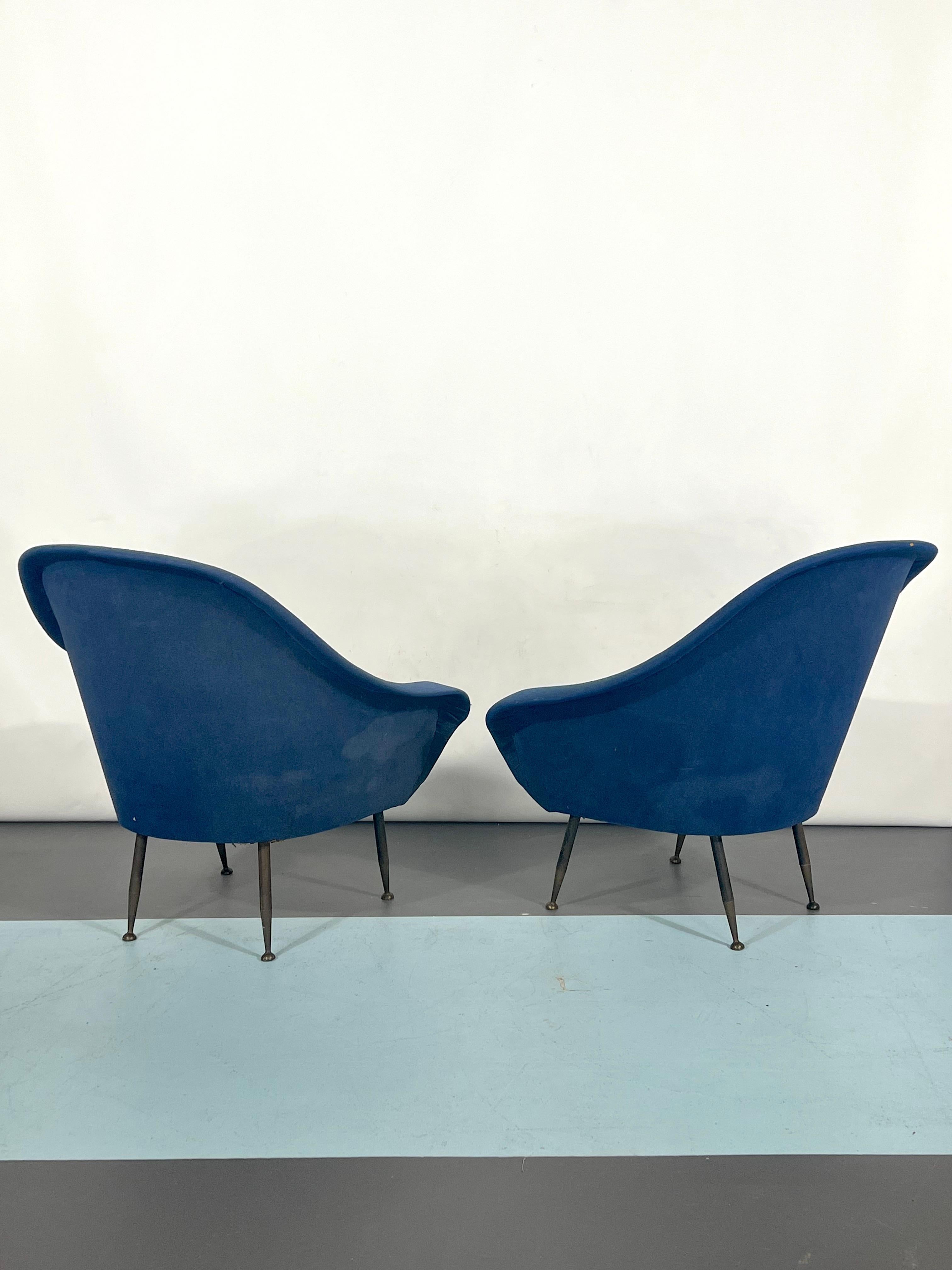 Fauteuils et fauteuils modernes du milieu du siècle dernier de Gastone Rinaldi des années 50 en vente 9