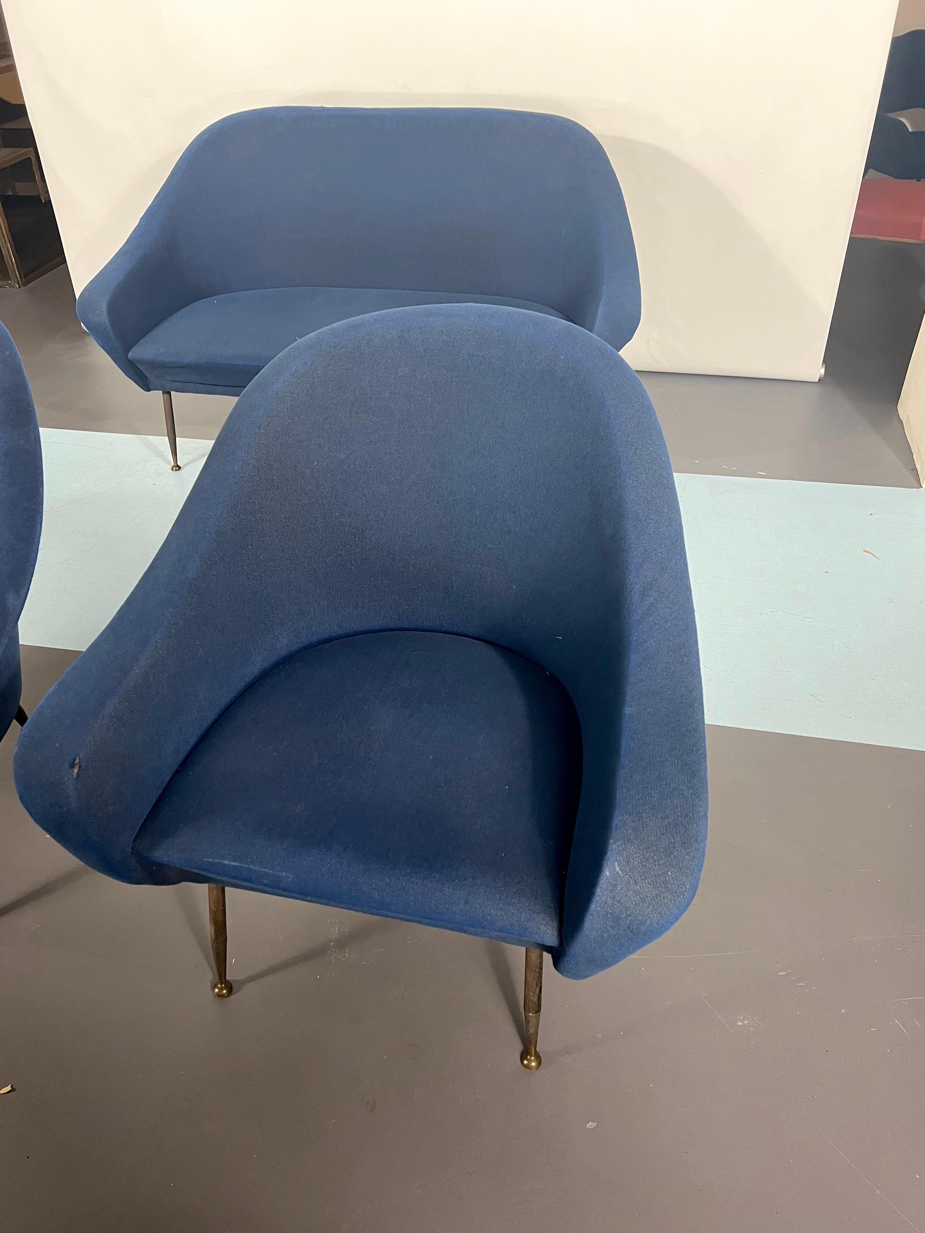 Fauteuils et fauteuils modernes du milieu du siècle dernier de Gastone Rinaldi des années 50 Bon état - En vente à Catania, CT