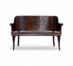 Mid Century Modern Loveseat in Bent Wood by Cimo, c. 1950s
