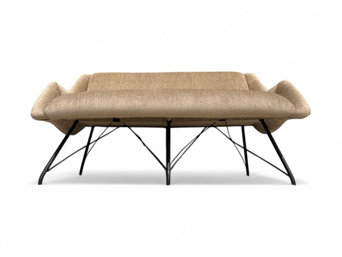 Mid-Century Modern Loveseat in Iron & Fabric, Carlo Hauner, Brazil 1955 For Sale 4