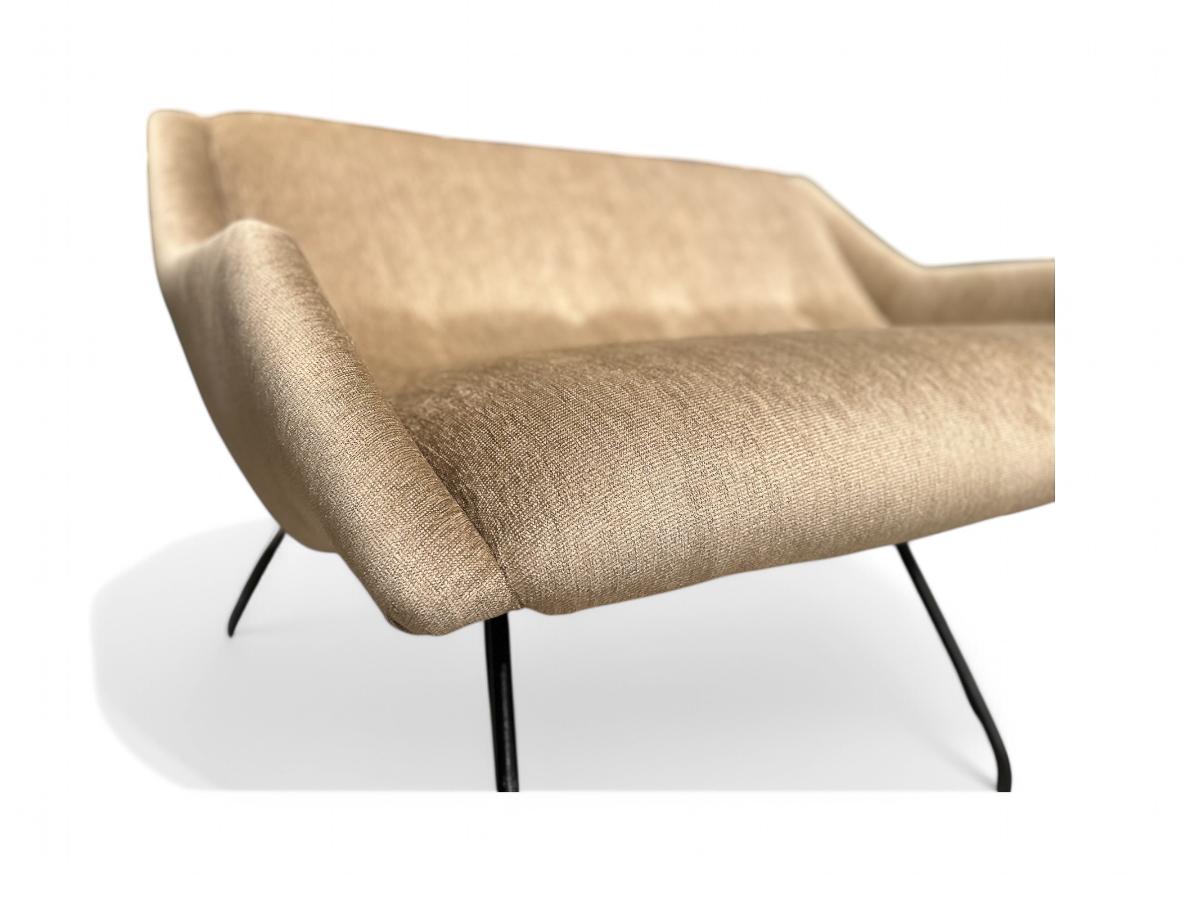Mid-Century Modern Loveseat in Iron & Fabric, Carlo Hauner, Brazil 1955 For Sale 2