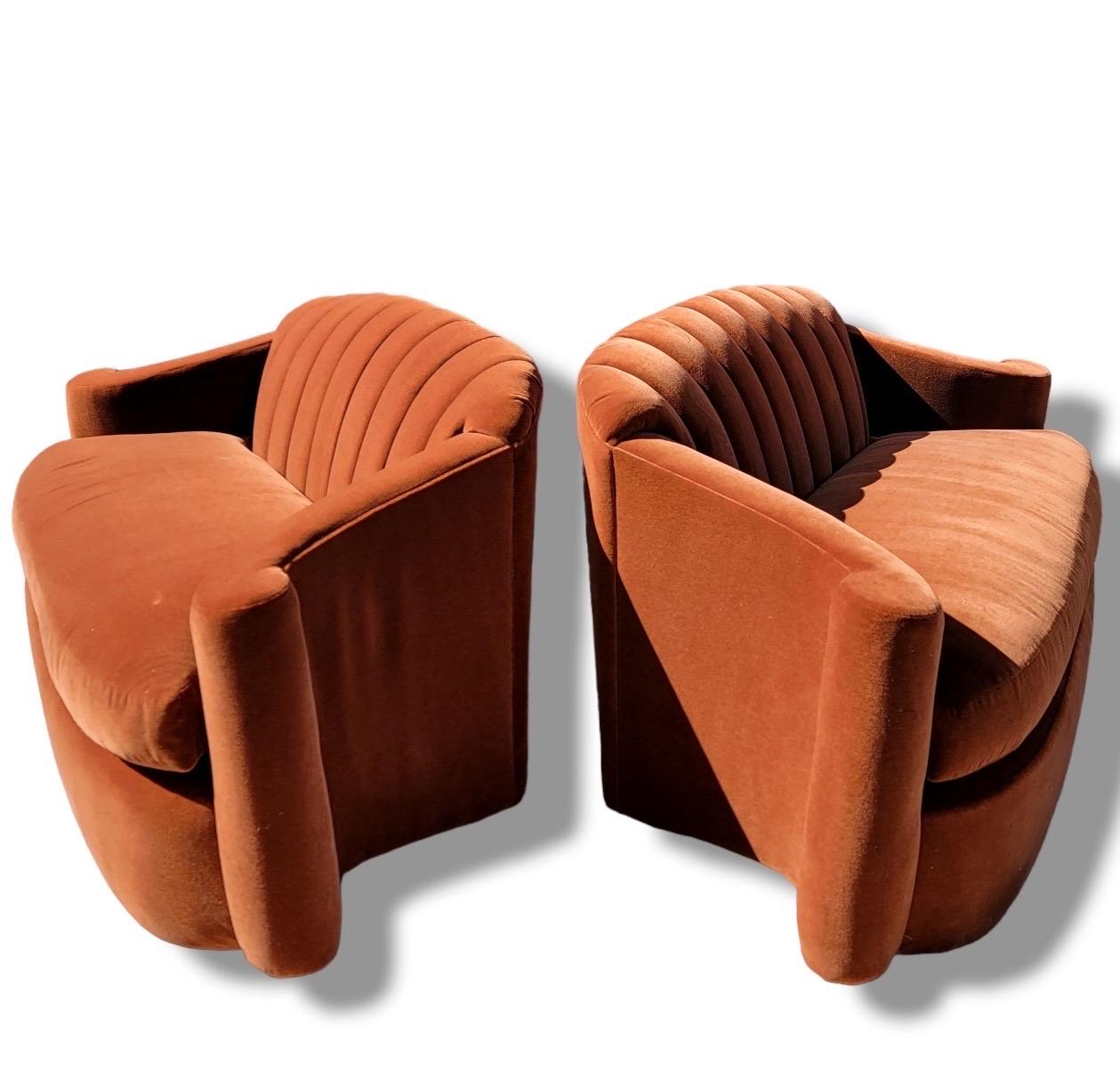 Late 20th Century Mid-Century Modern Loveseats by Larry Laslo for Directional, Pair For Sale