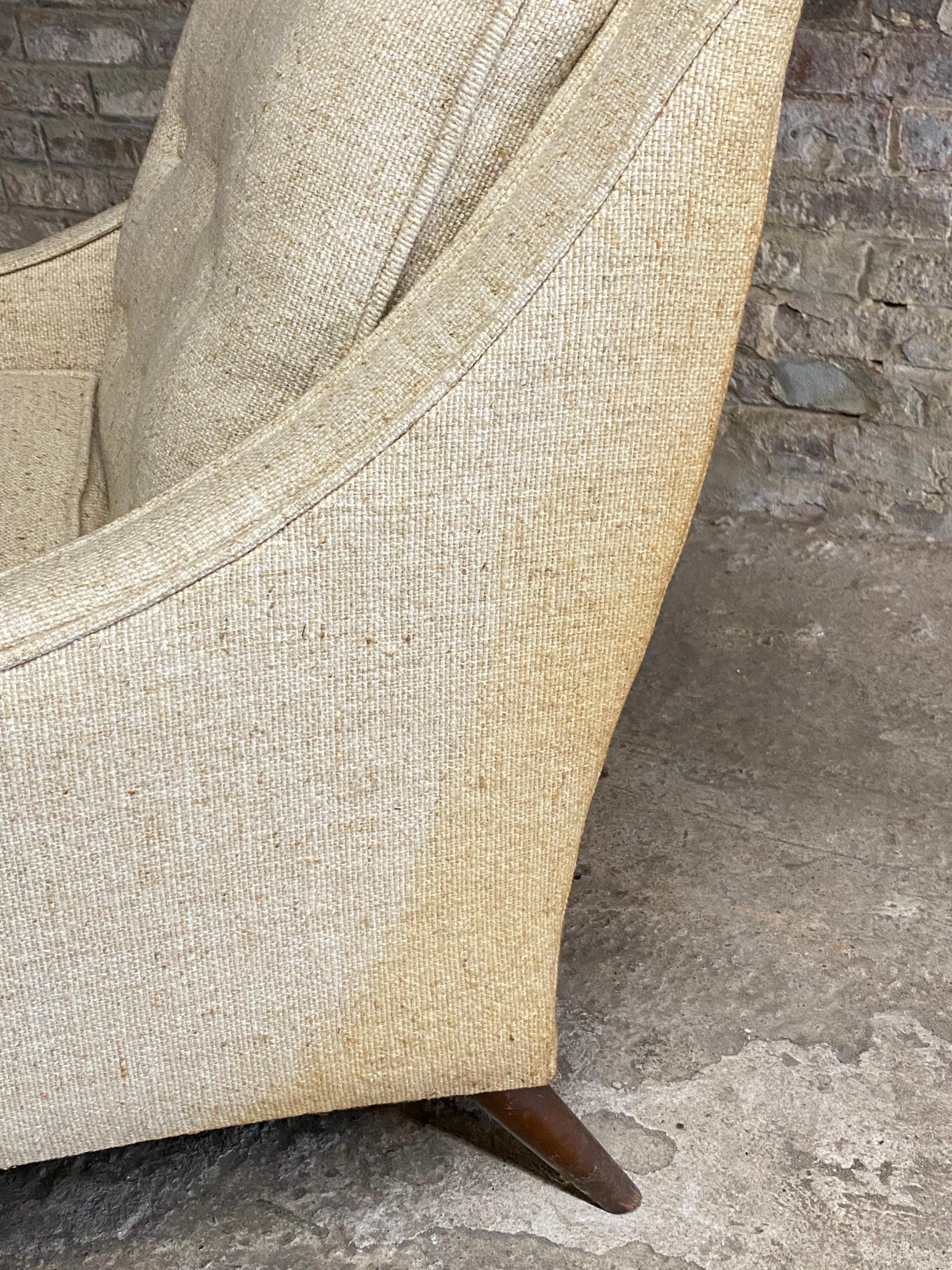 Mid-Century Modern Low Arm Slipper Chair Manner of Milo Baughman for James 8