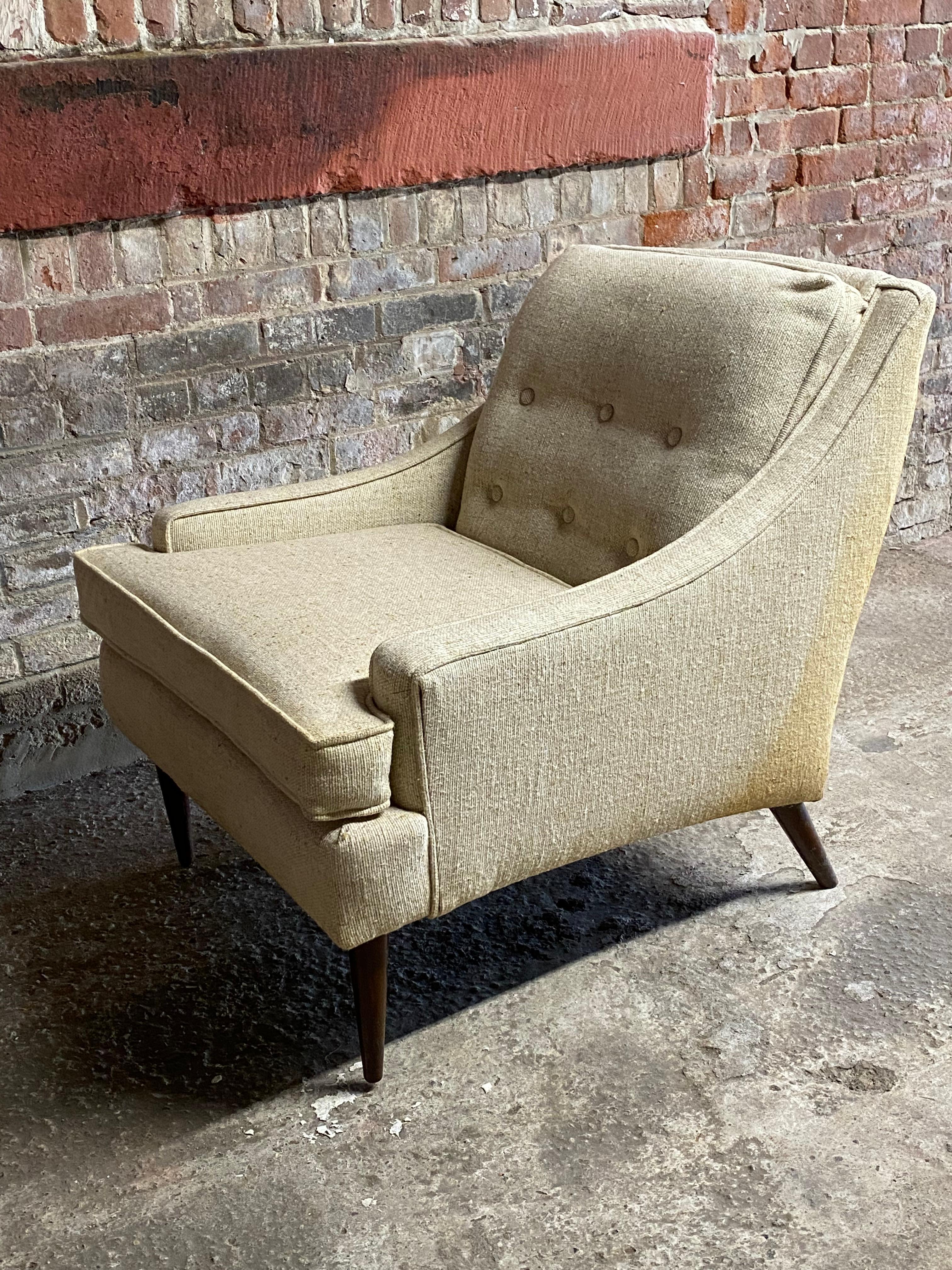 Mid-20th Century Mid-Century Modern Low Arm Slipper Chair Manner of Milo Baughman for James