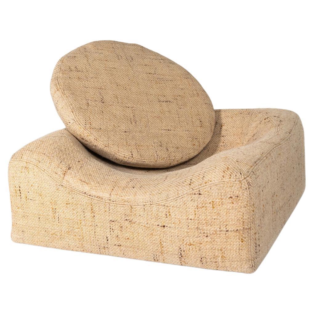 Fauteuil bas moderne du milieu du siècle dernier, tapisserie Orignal, années 1960