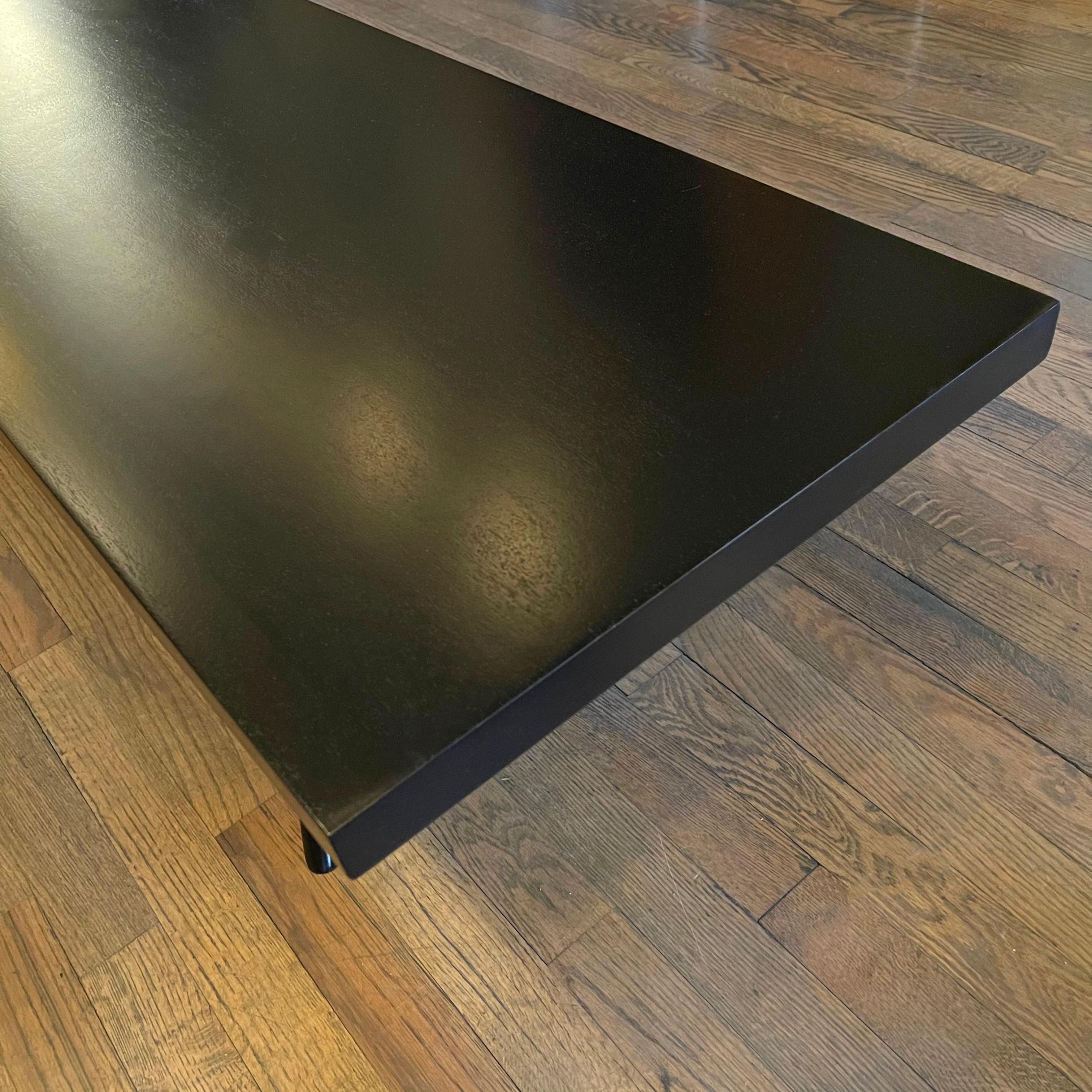 American Mid-Century Modern Low Black Lacquered Mahogany Coffee Table