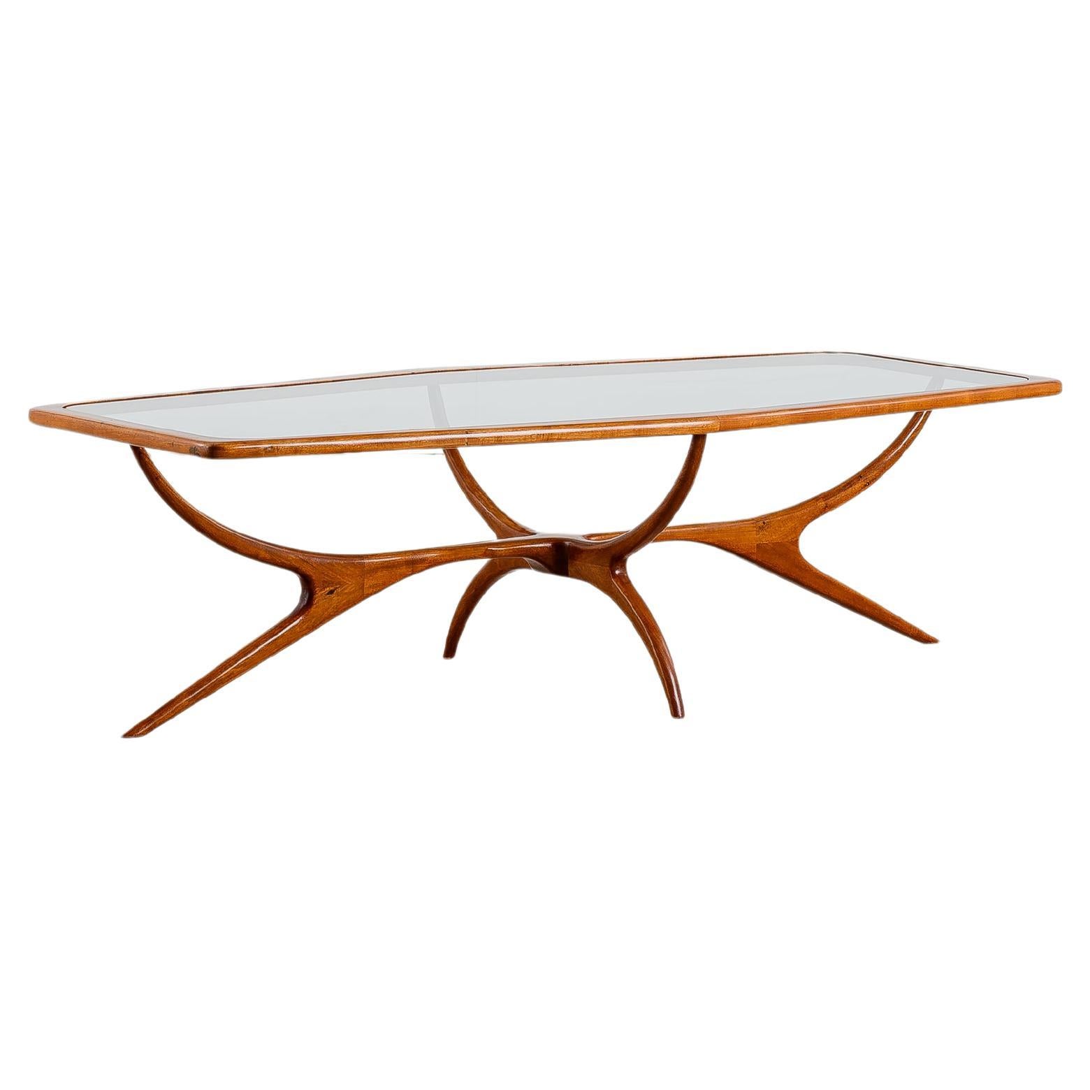Mid-Century Modern Low Center Table by Giuseppe Scapinelli, 1960s For Sale
