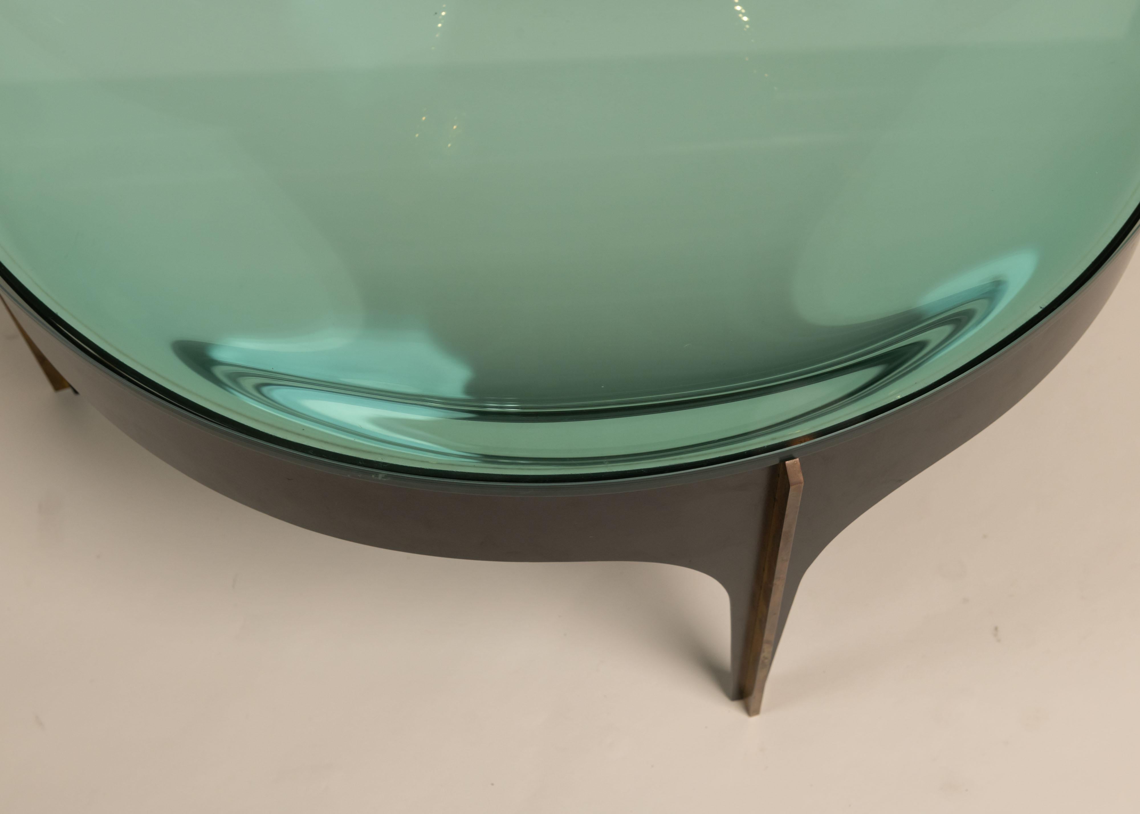 Blackened Mid Century Modern Low Coffee Table, Max Ingrand for Fontana Arte 1960 For Sale