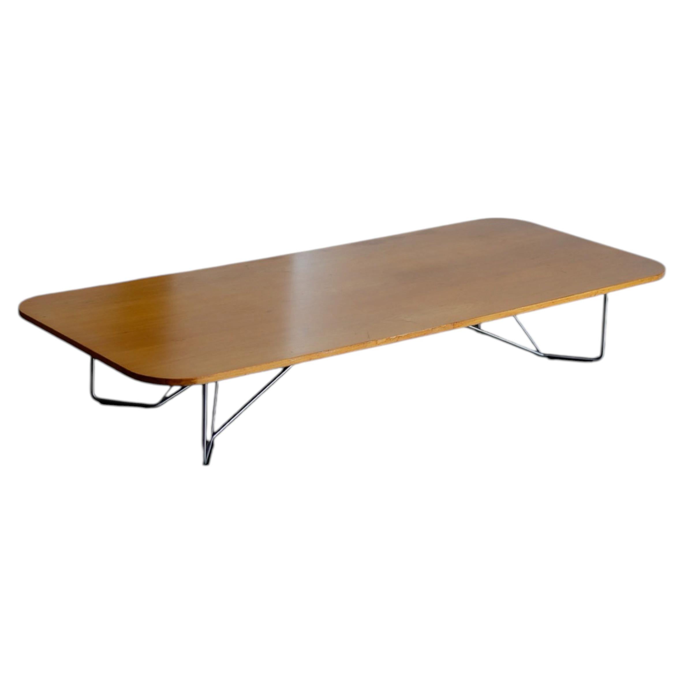 Mid-Century Modern Low Coffee Table with Chrome Base, 1970s