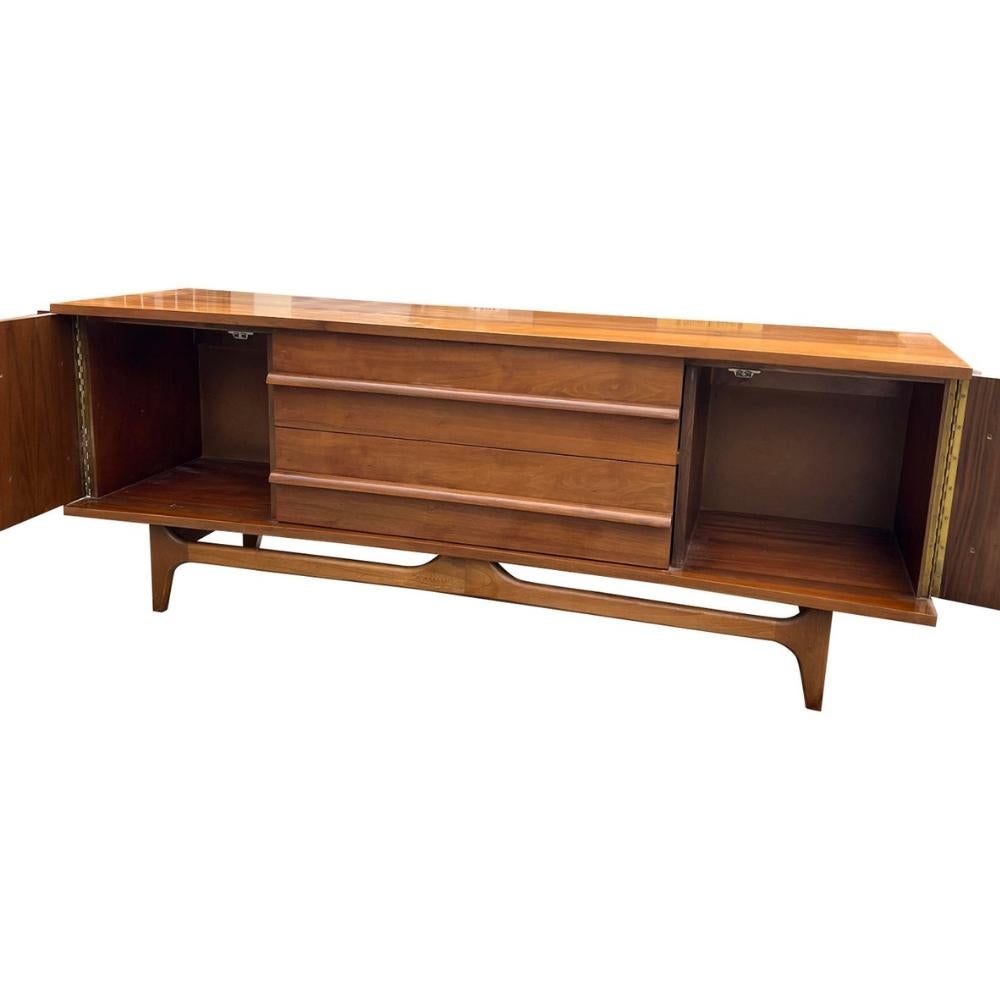 Mid-Century Modern Mid Century Modern Low Concave Compact Credenza Cabinet by Young and Company For Sale