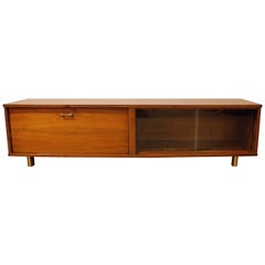 Mid-Century Modern Low Elongated Walnut Credenza