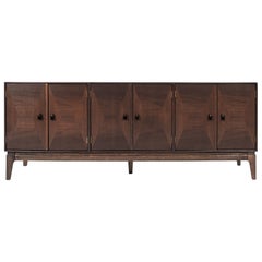 Mid-Century Modern Low Profile Credenza in Walnut, circa 1950s