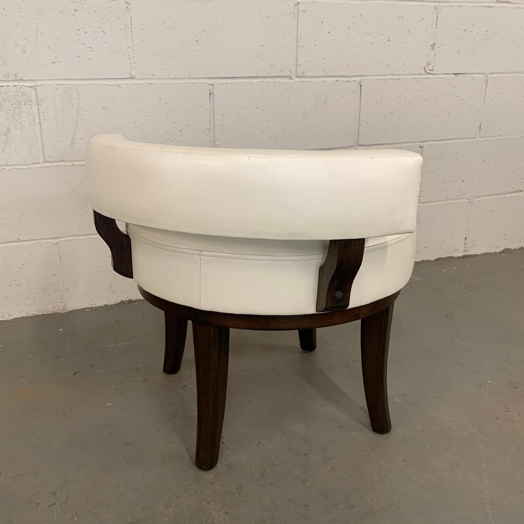 Lacquered Mid-Century Modern Low Profile Swivel Vanity Chair