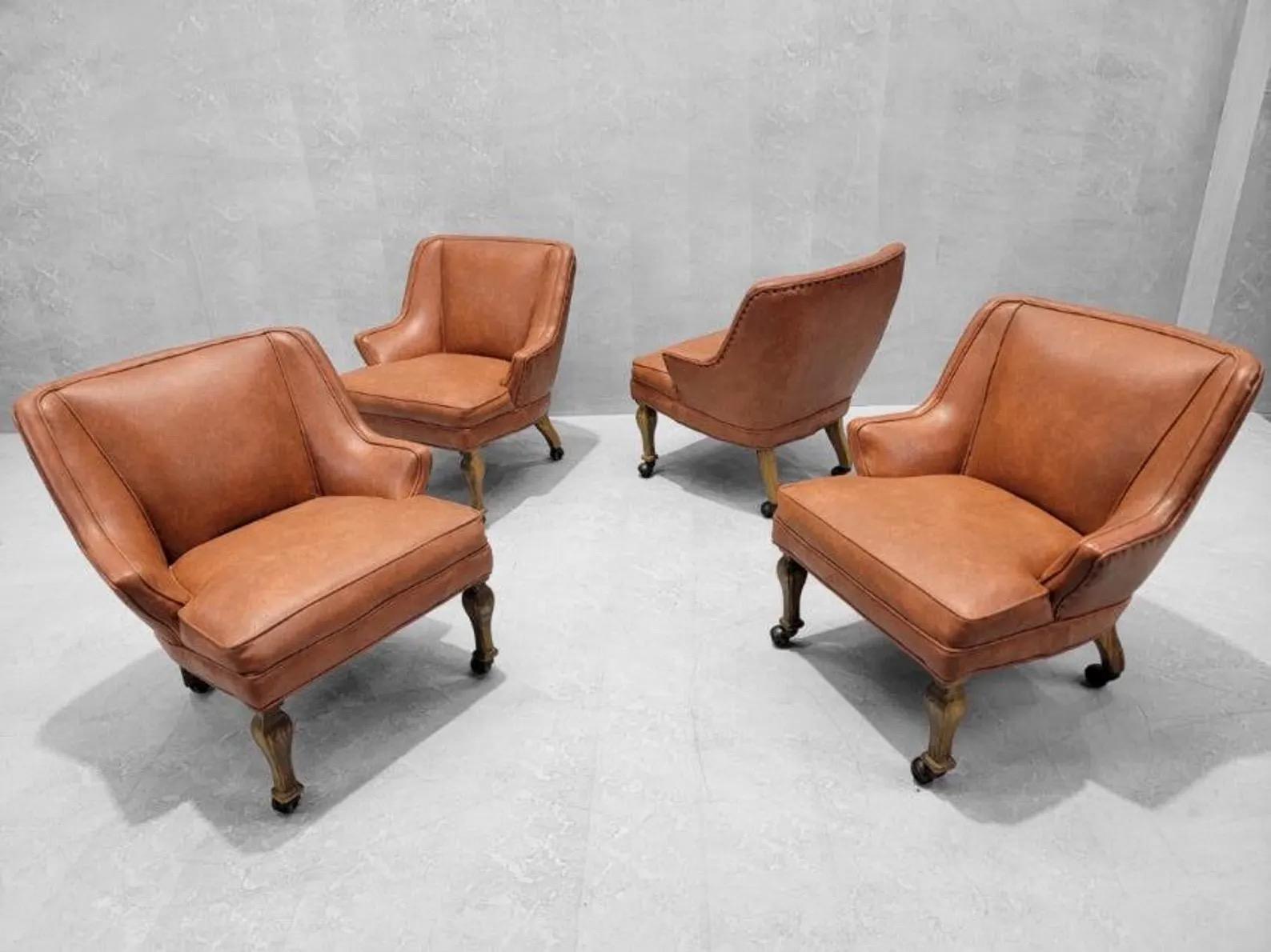 Sedie da tavolo a basso profilo moderne del Mid Century - Set di 4 In condizioni buone in vendita a Chicago, IL
