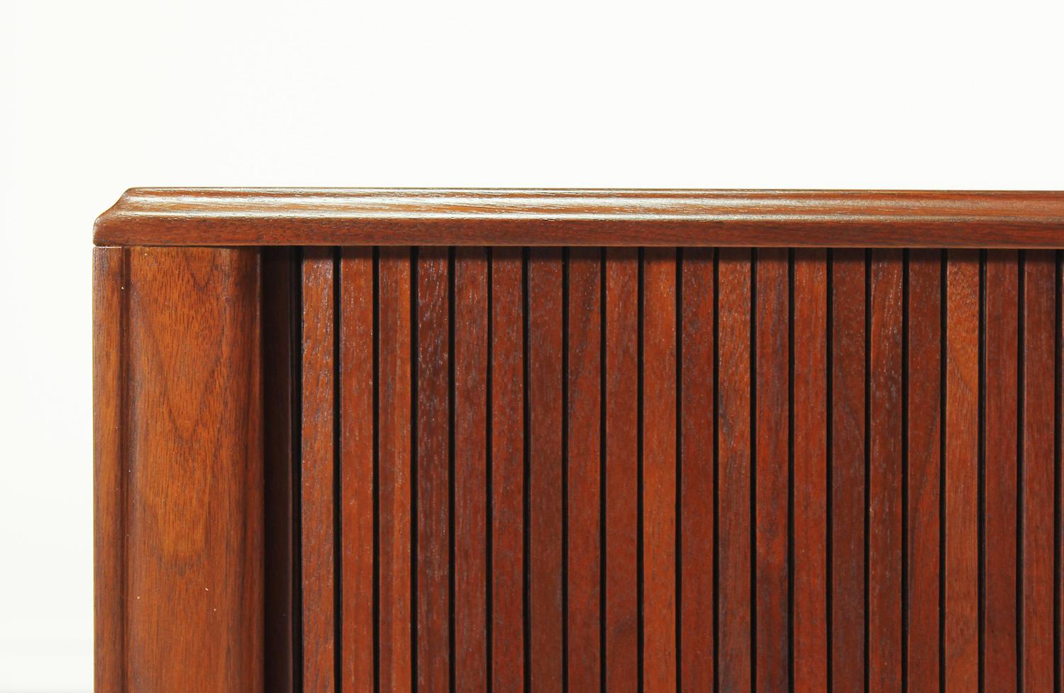 Mid-Century Modern Low Profile Tambour-Door Credenza by Barzilay 3