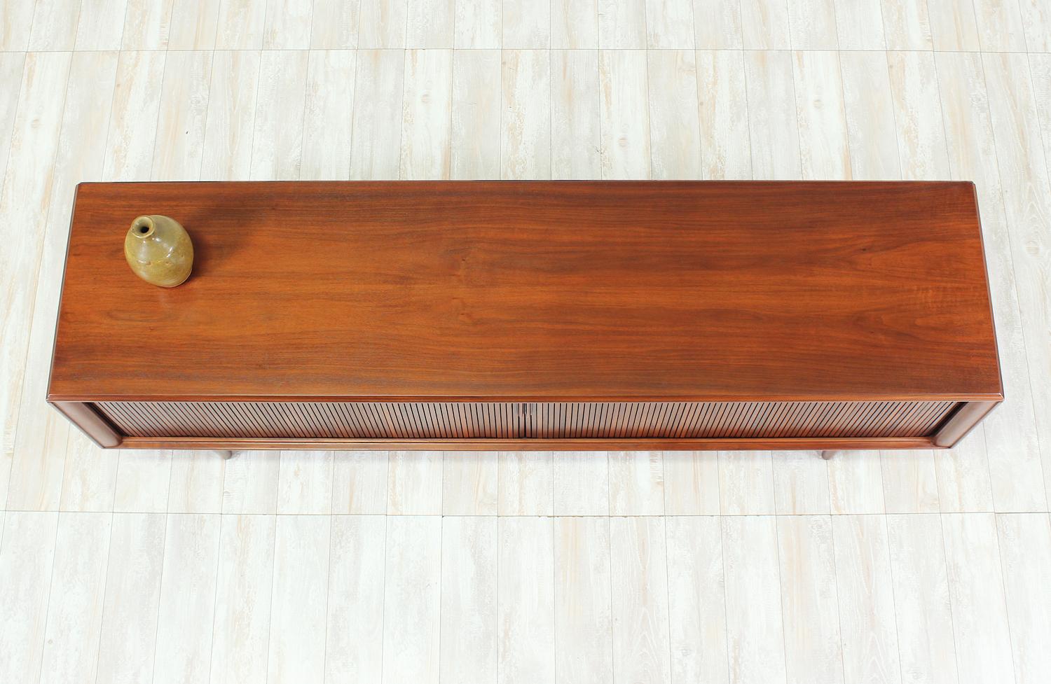 Mid-20th Century Mid-Century Modern Low Profile Tambour-Door Credenza by Barzilay