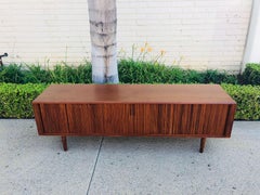 Mid-Century Modern Low Profile Tambour-Door Credenza by Barzilay