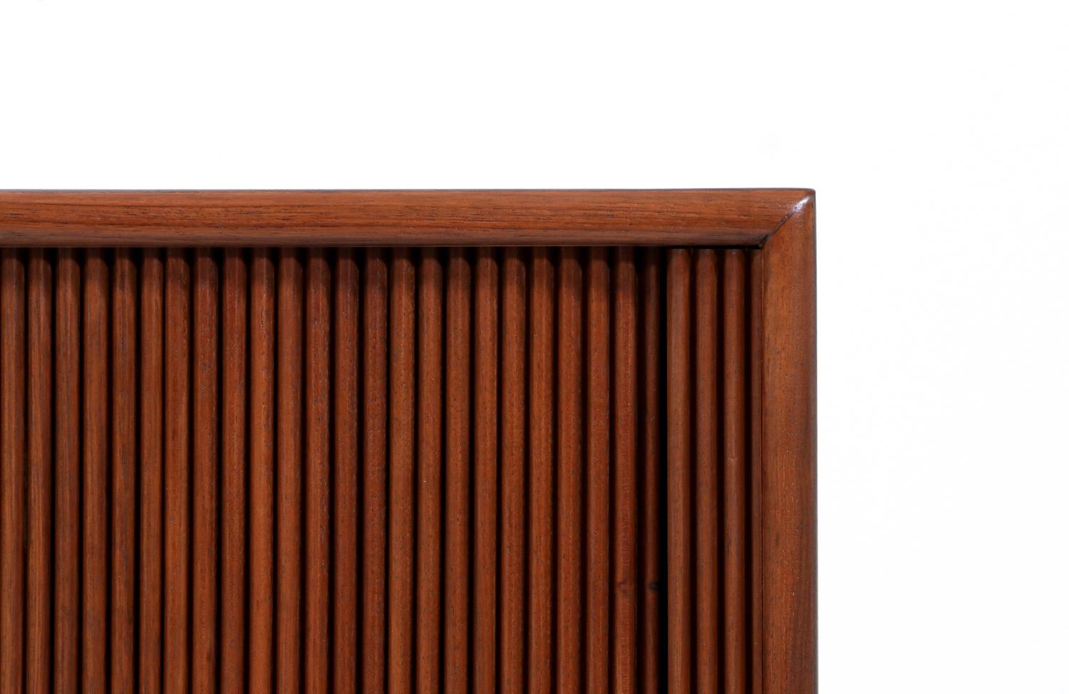 Mid-Century Modern Low-Profile Tambour-Door Credenza 2