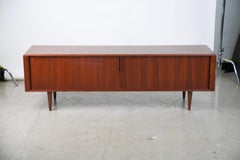 Mid-Century Modern Low Profile Tambour Door Teak Credenza by Barzilay, 1960s
