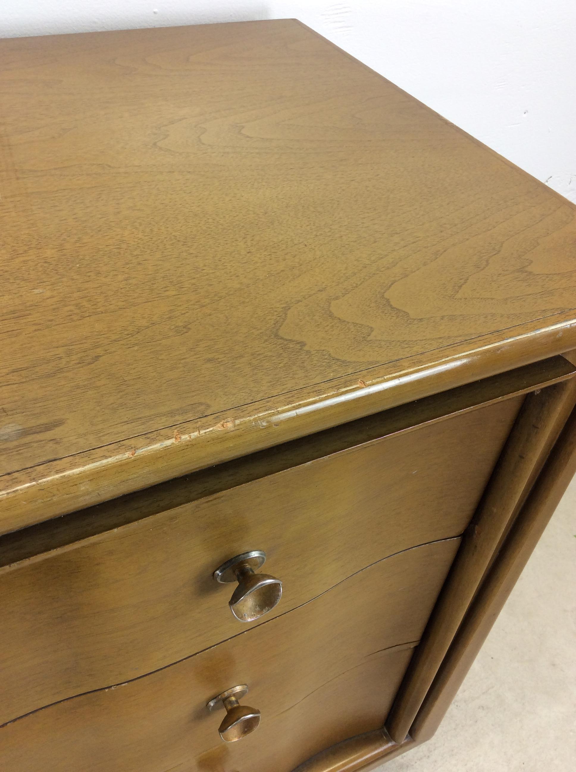 Walnut Mid Century Modern Lowboy Dresser 