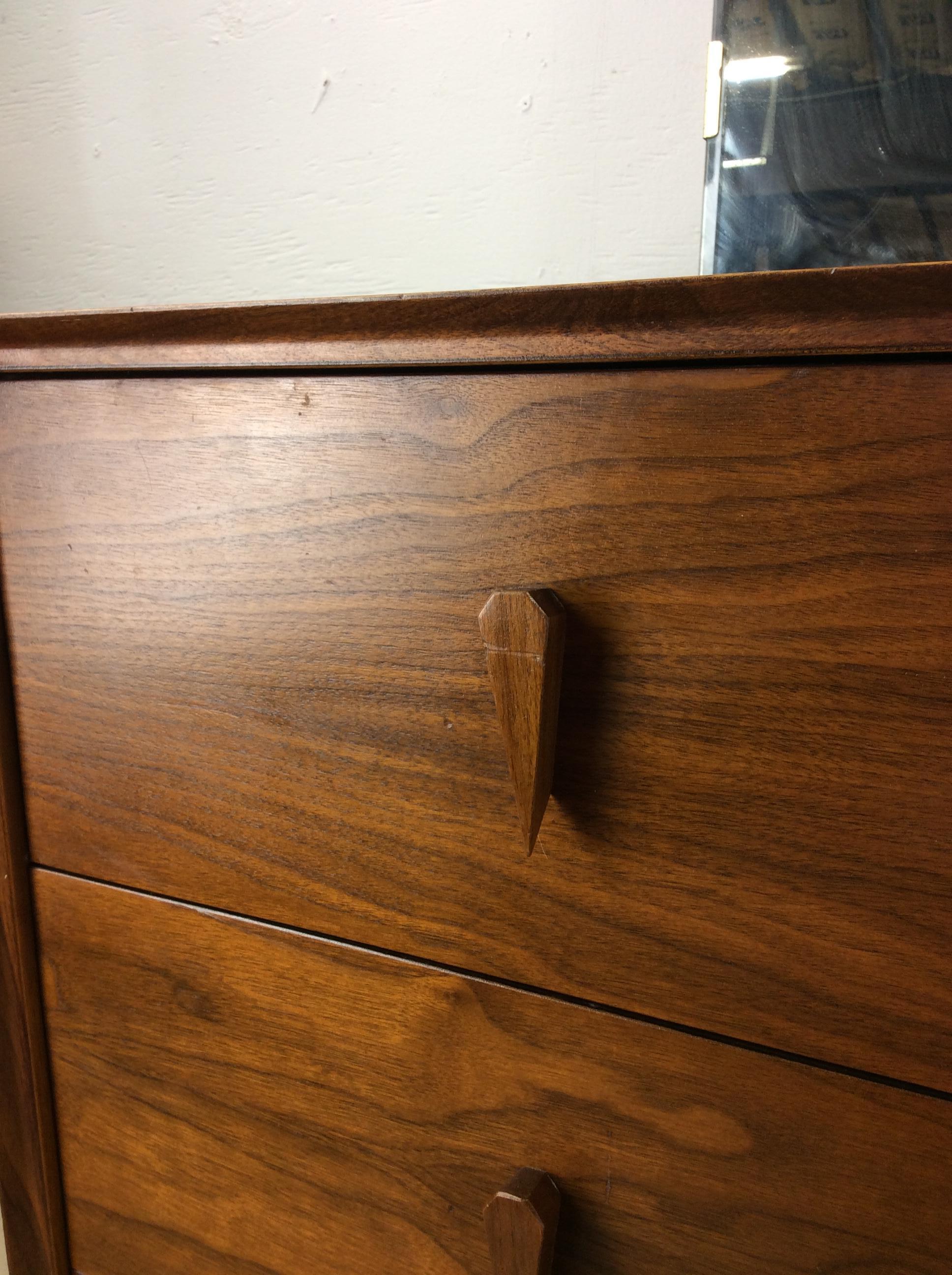 Mid Century Modern Lowboy Dresser with Mirror by American of Martinsville 12