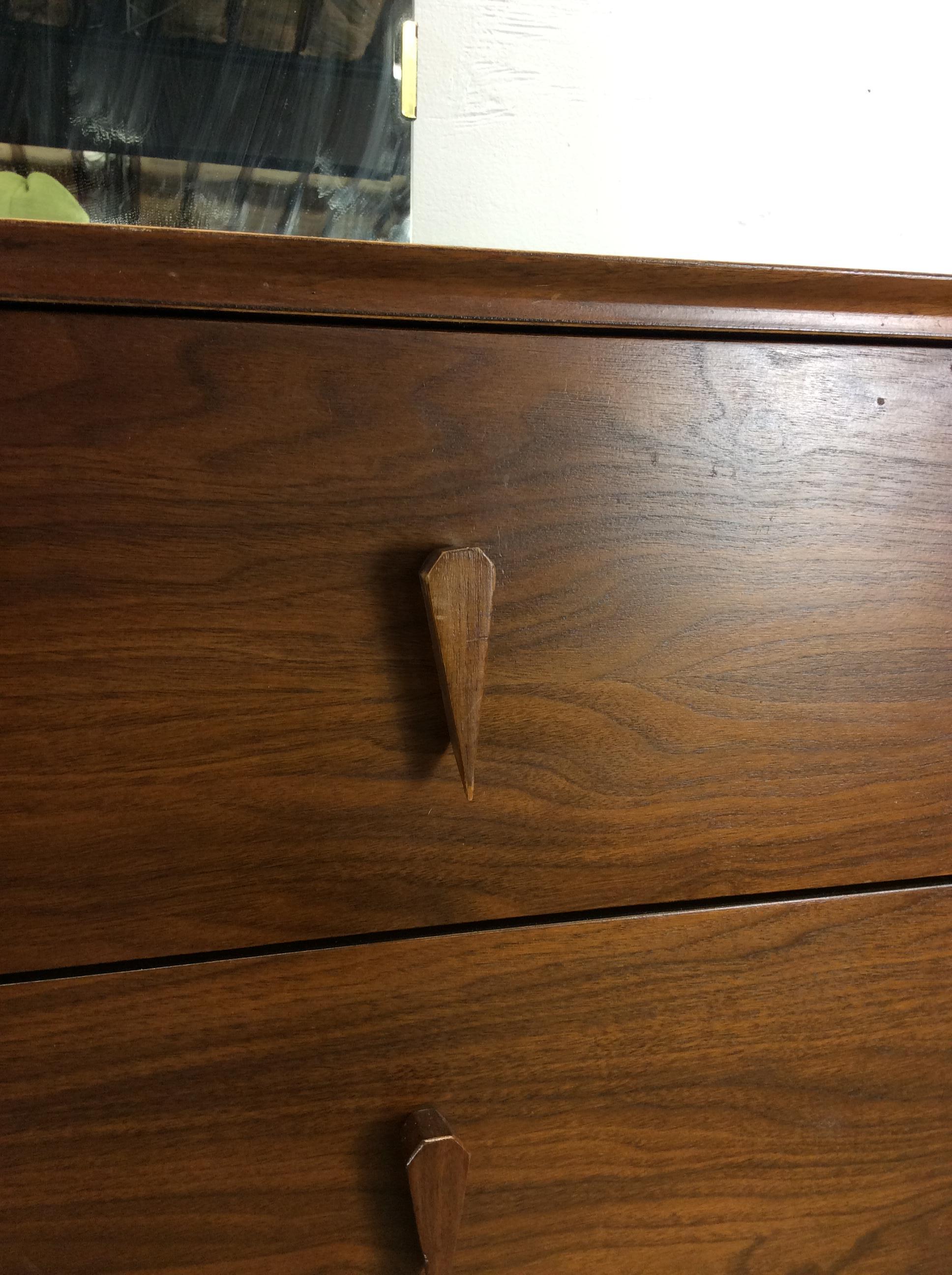 Mid Century Modern Lowboy Dresser with Mirror by American of Martinsville 14