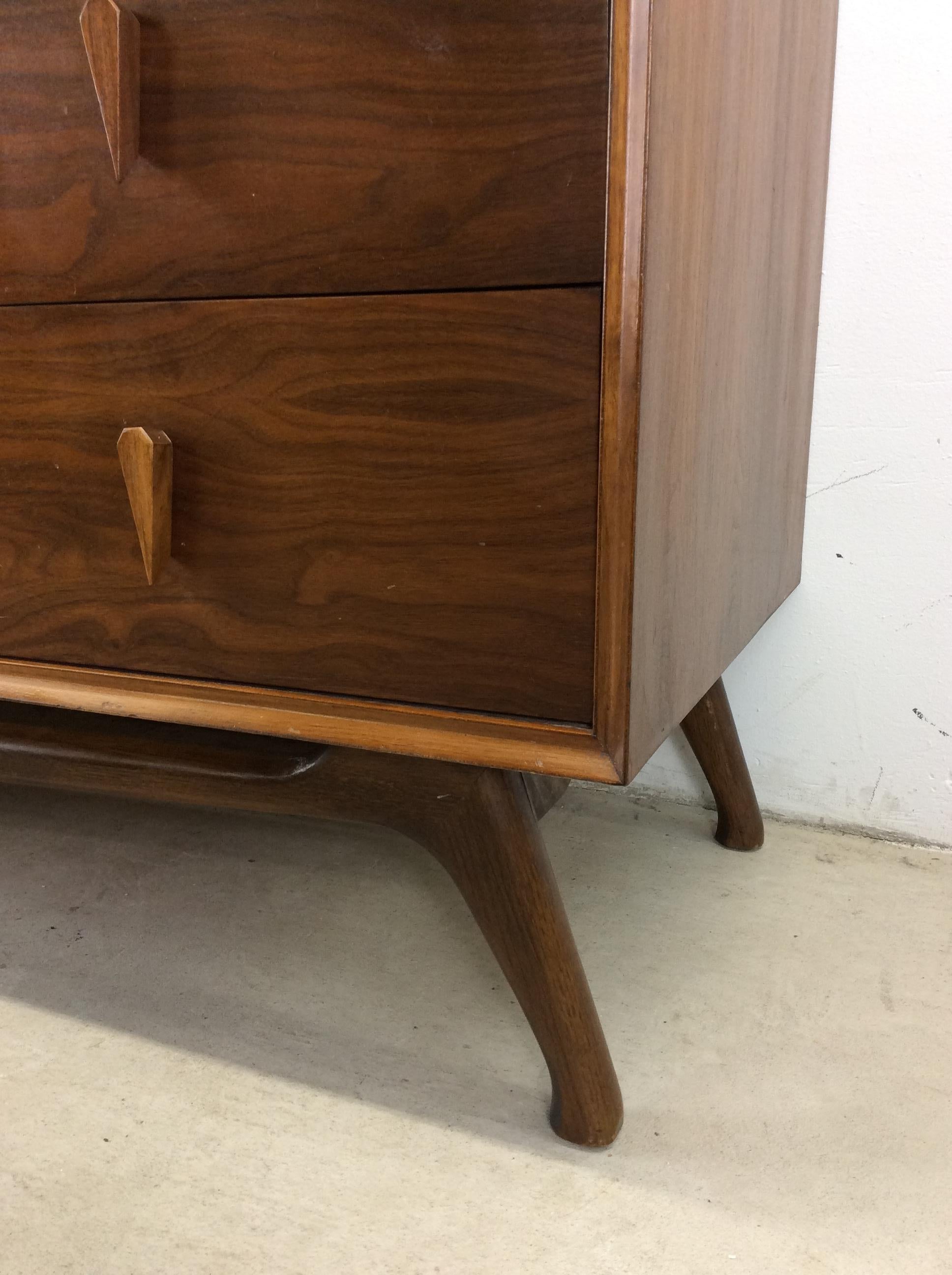 Mid Century Modern Lowboy Dresser with Mirror by American of Martinsville 1