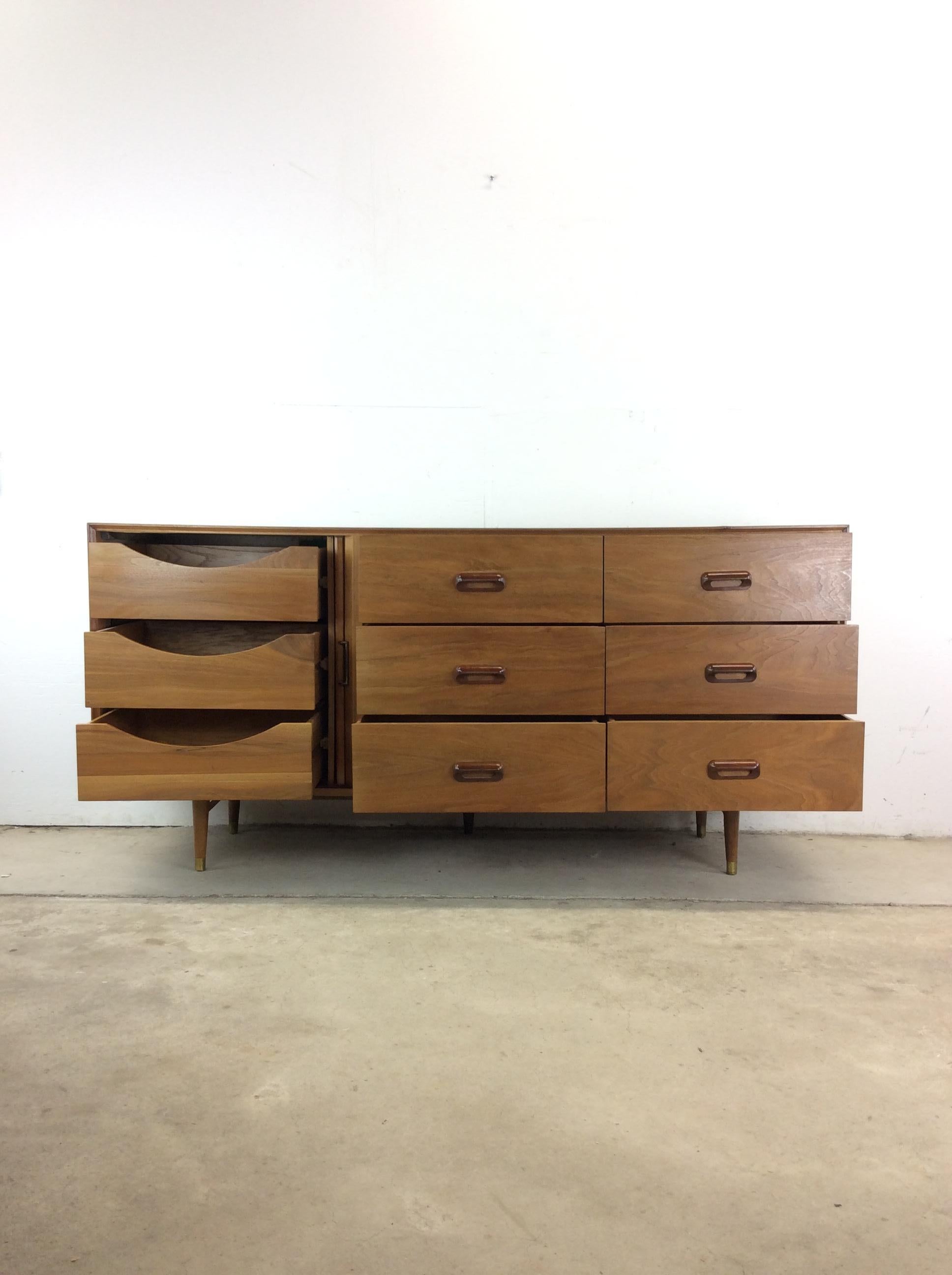 Mid Century Modern Lowboy Dresser with Tambour Door For Sale 9