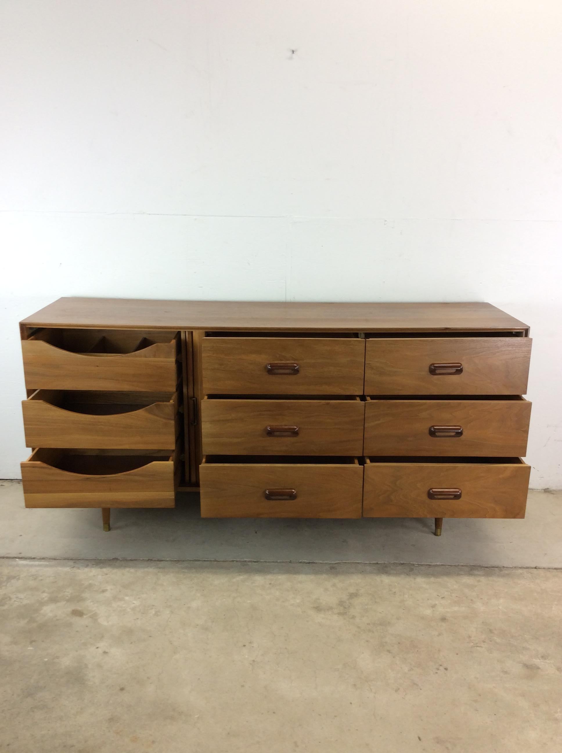 Mid Century Modern Lowboy Dresser with Tambour Door For Sale 10
