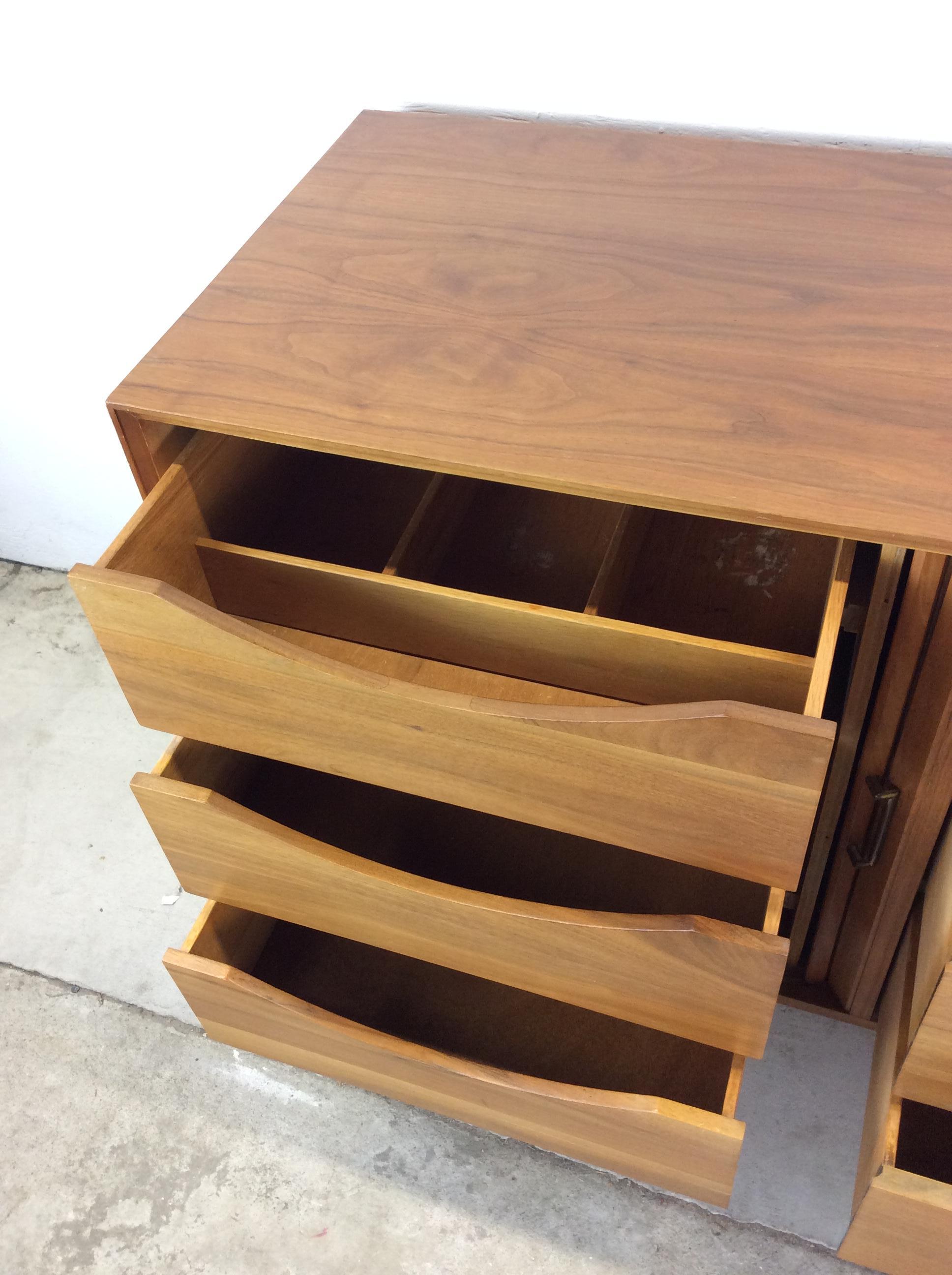 Mid Century Modern Lowboy Dresser with Tambour Door For Sale 11