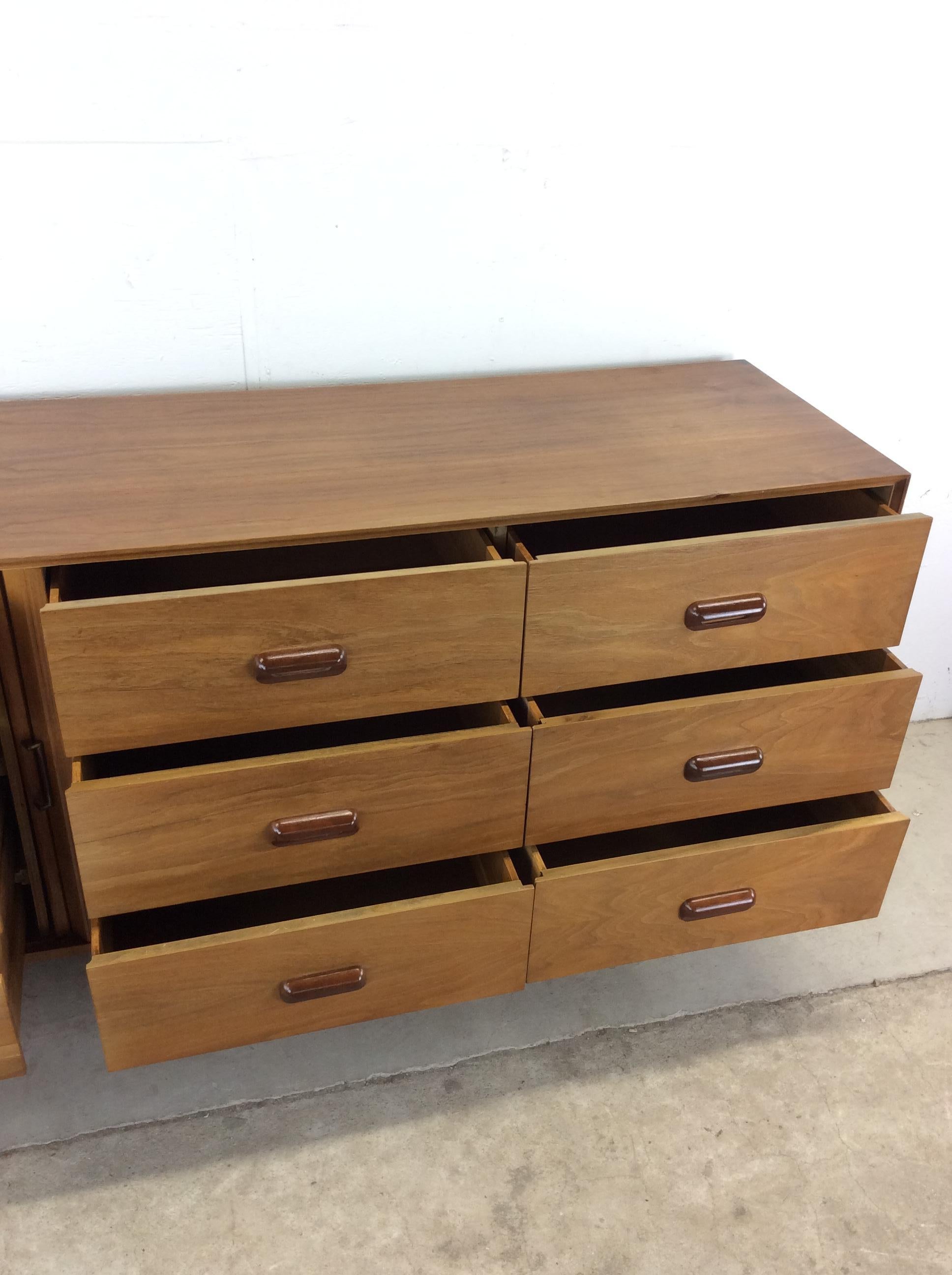 Mid Century Modern Lowboy Dresser with Tambour Door For Sale 12