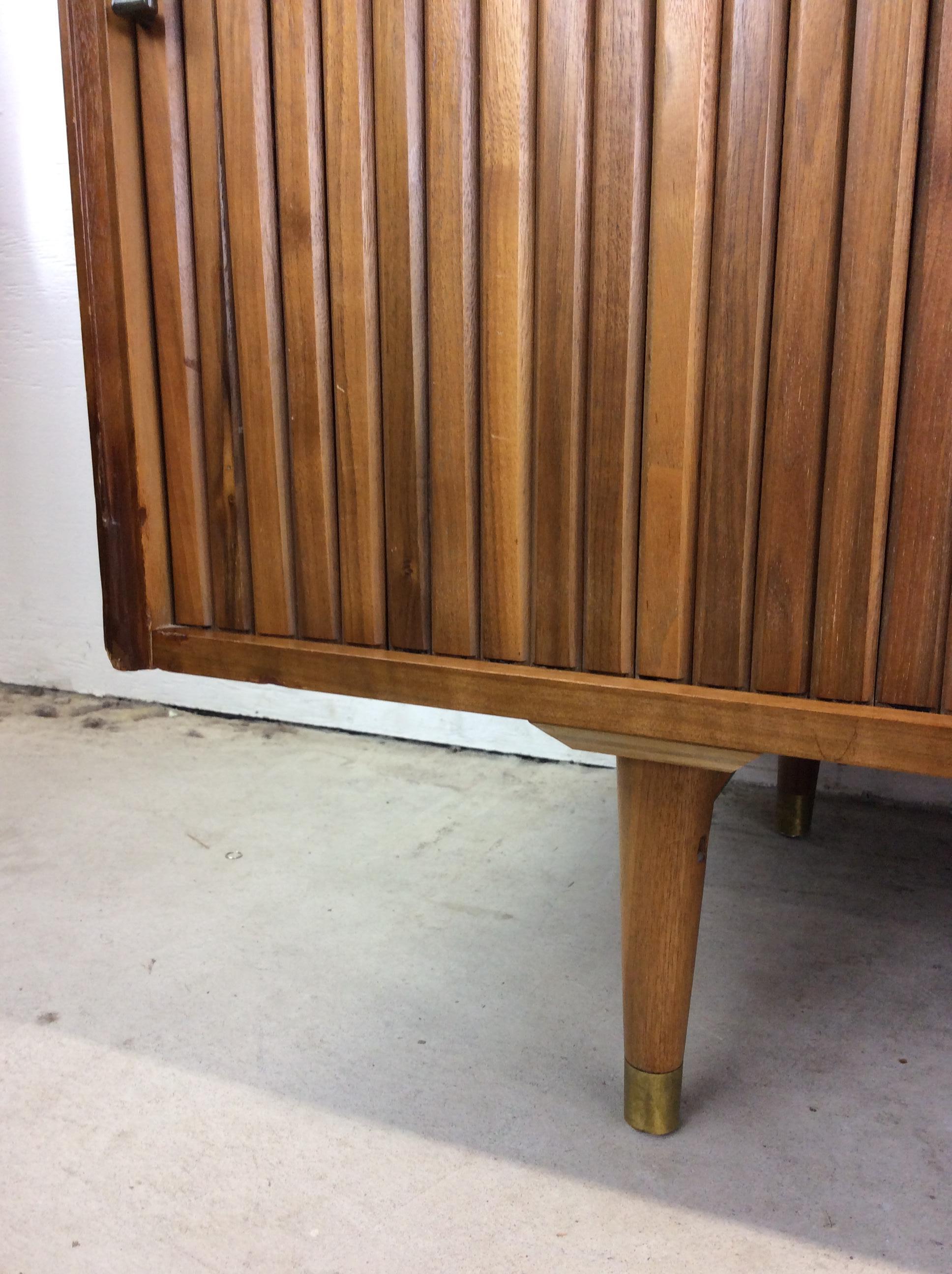 Mid Century Modern Lowboy Dresser with Tambour Door For Sale 1