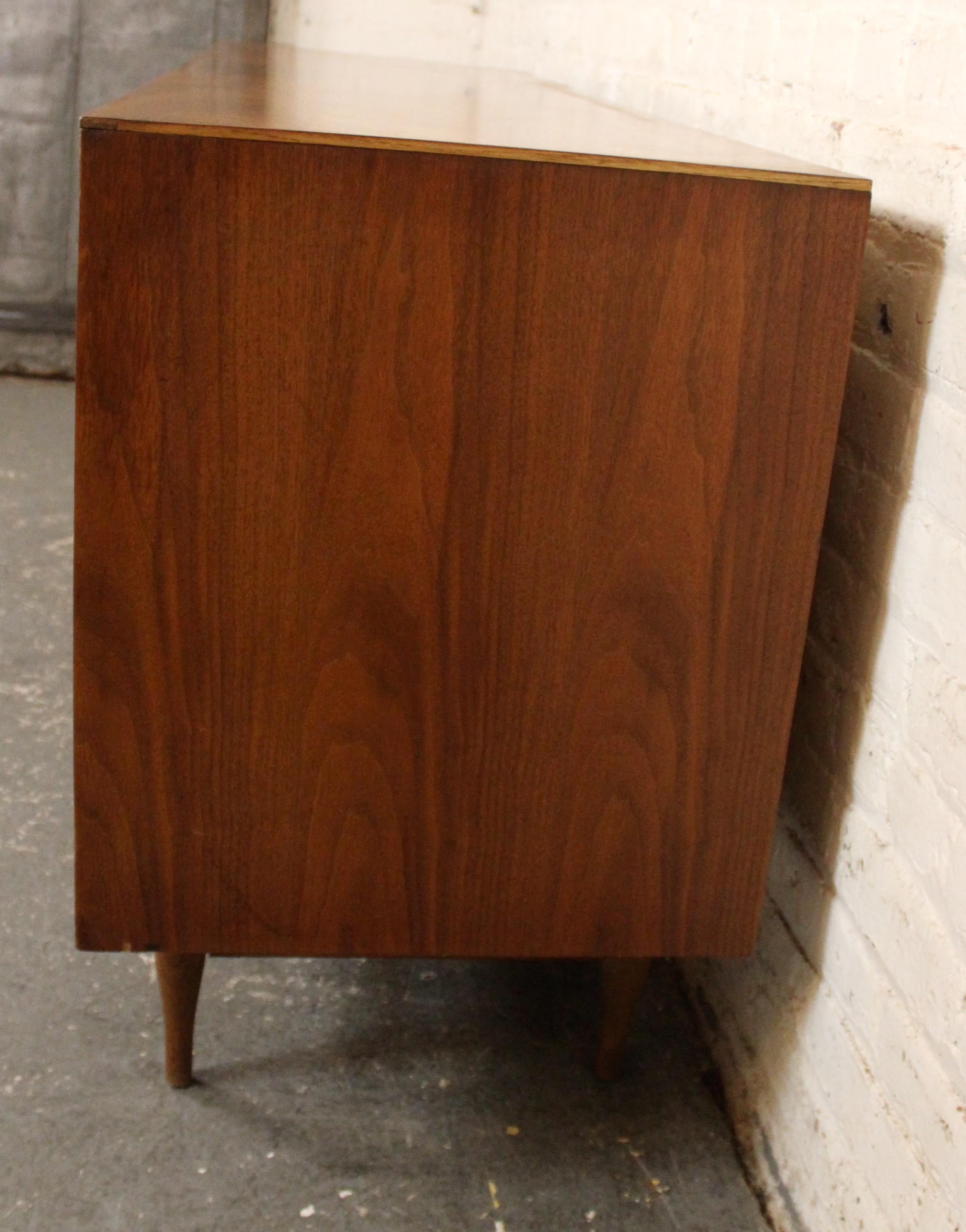 20th Century Mid-Century Modern Lowboy Walnut Dresser by Harmony House For Sale