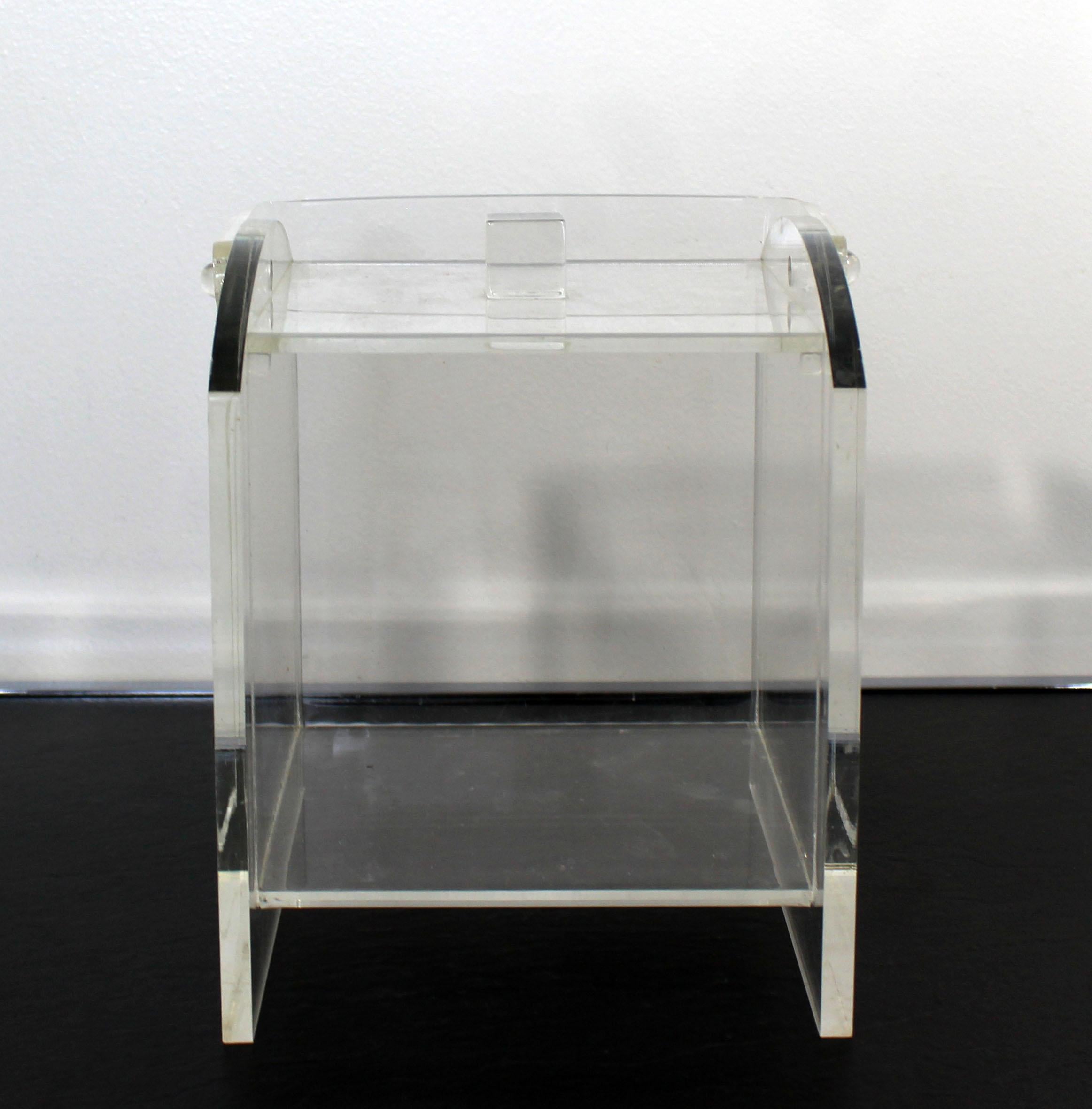 Late 20th Century Mid-Century Modern Lucite Acrylic Tissue Box Holder 1970s Vintage Retro Mod