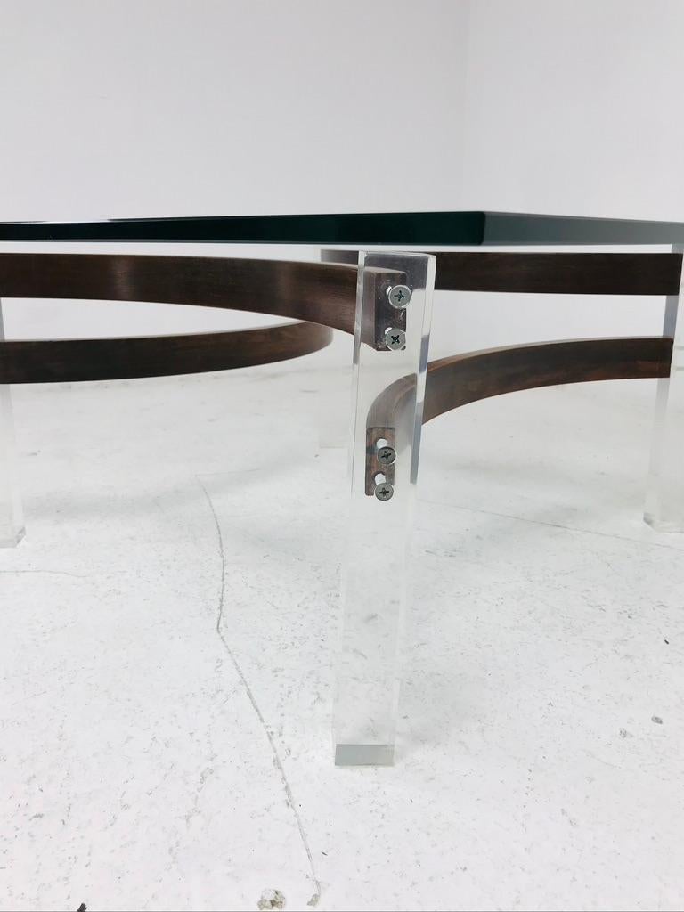 Mid-Century Modern Lucite and Bentwood Cocktail Table For Sale 8