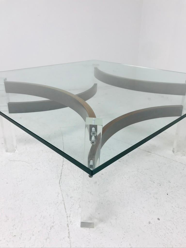 Mid-Century Modern Lucite and Bentwood Cocktail Table For Sale 9