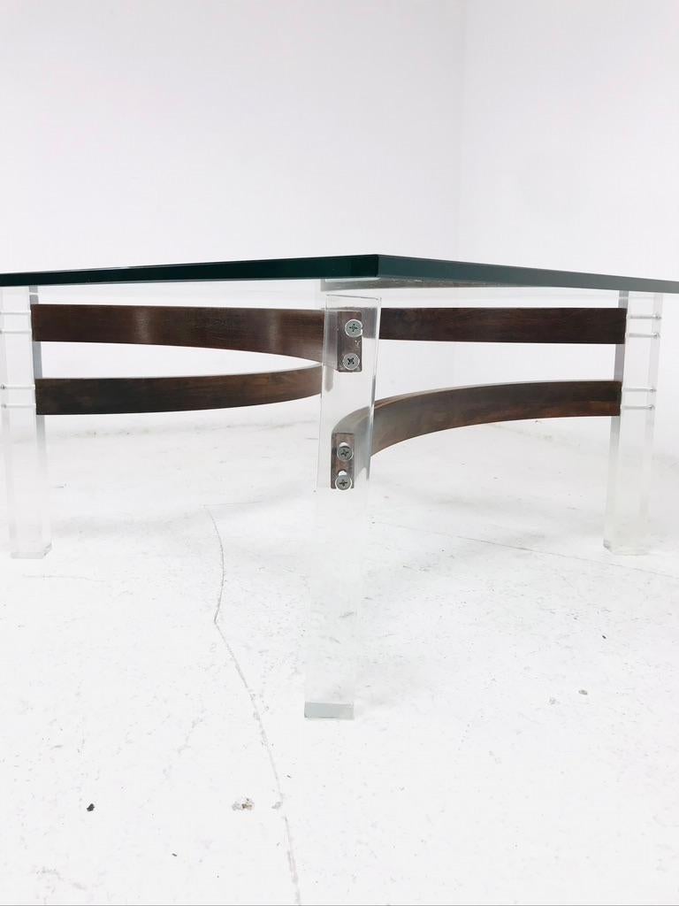 Mid-Century Modern Lucite and Bentwood Cocktail Table For Sale 10