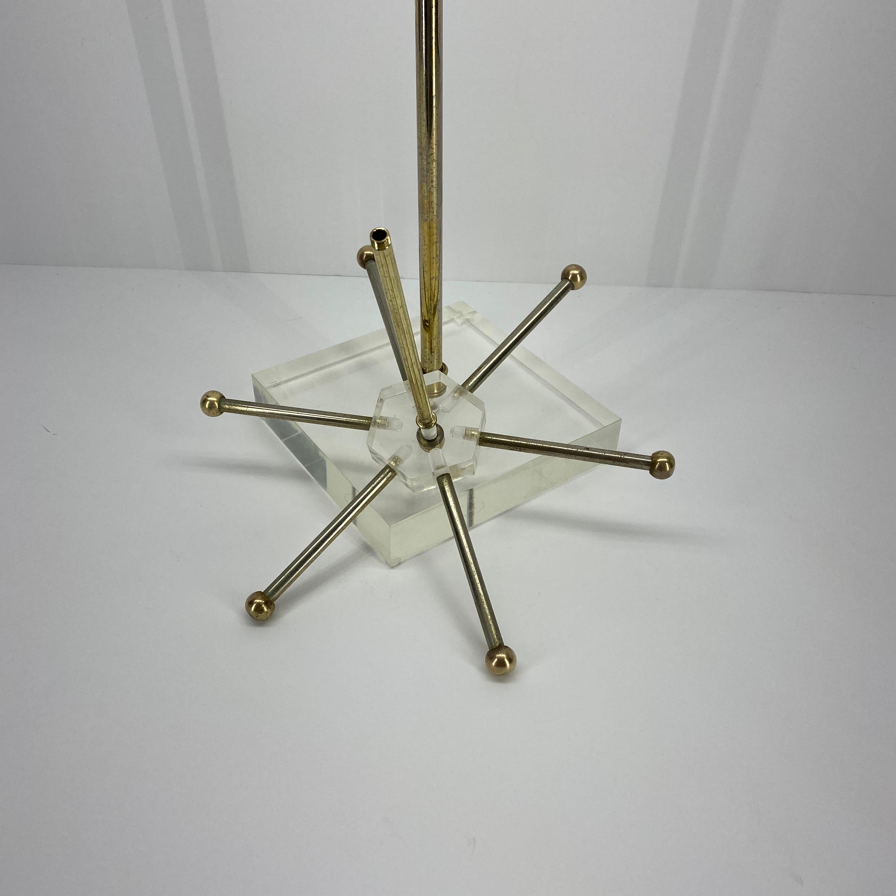 Mid-Century Modern Lucite and Brass Tie And Jewelry Stand For Sale 5